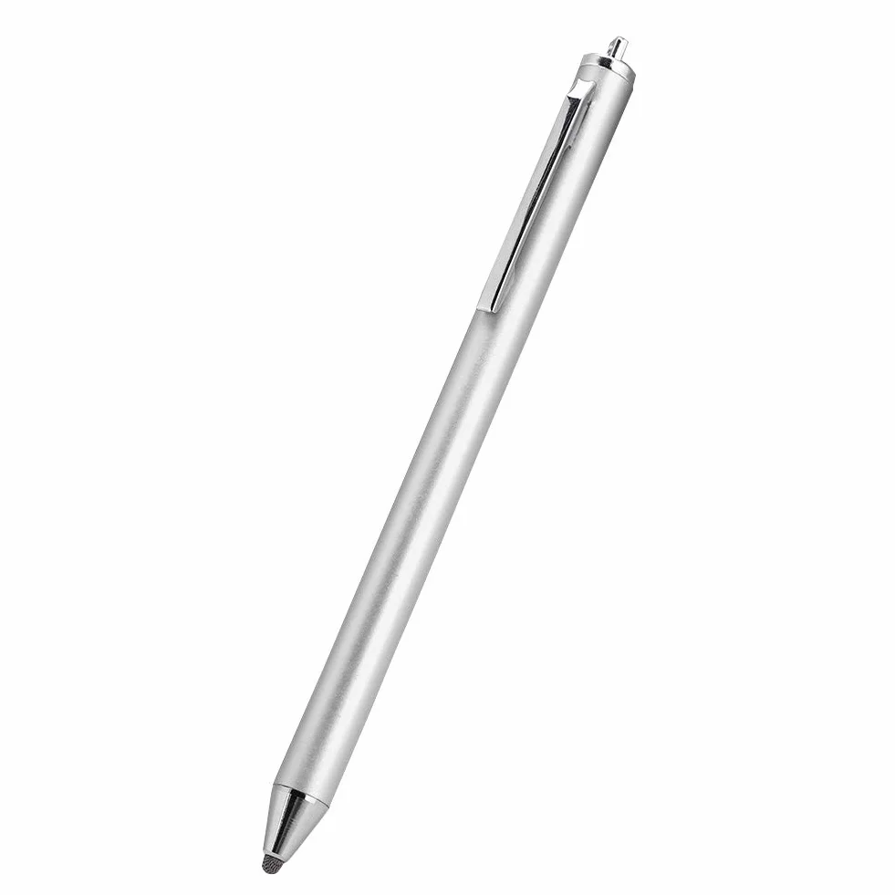 AYNEFY Rysik z materiałową głowicą do ekranu dotykowego, kompatybilny ze smartfonami i tabletami, srebrny