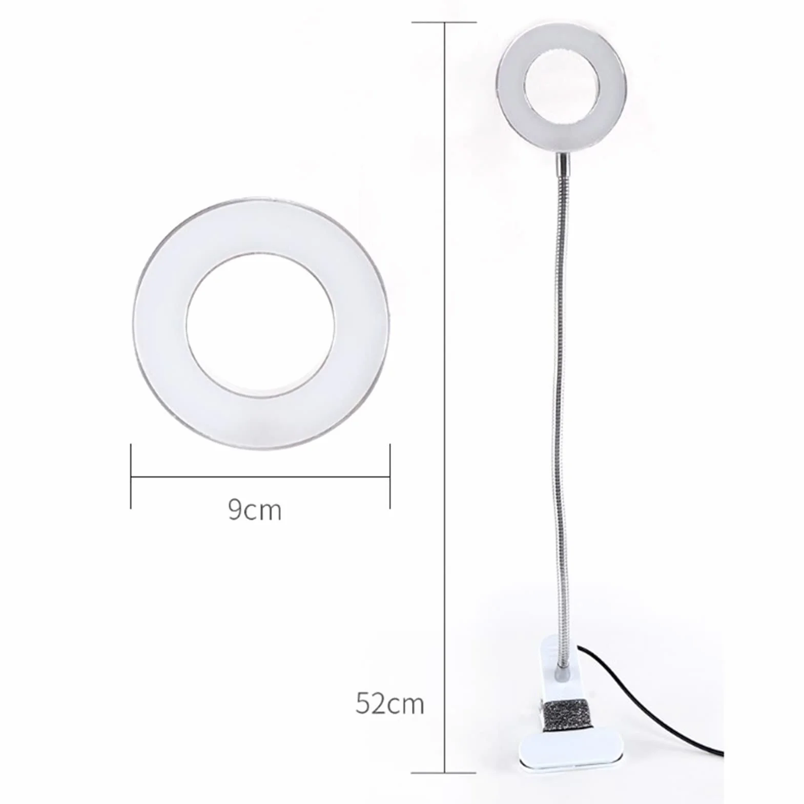 TARSHYRY Przenośna Lampa LED z Klipsem z Regulowanym Ciepłym i Chłodnym światłem, Elastycznym Oświetleniem USB do Tatuażu w Salonie, konstrukcją przyjazną dla Okularów
