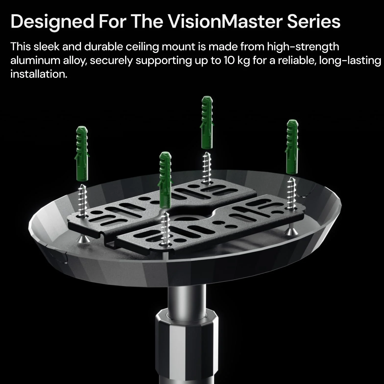 Valerion Uchwyt sufitowy do projektora serii VisionMaster i StreamMaster – stop aluminium, regulowana wysokość od 31 do 40,5 cm dzięki przedłużanej rurze, z obrotem 360°