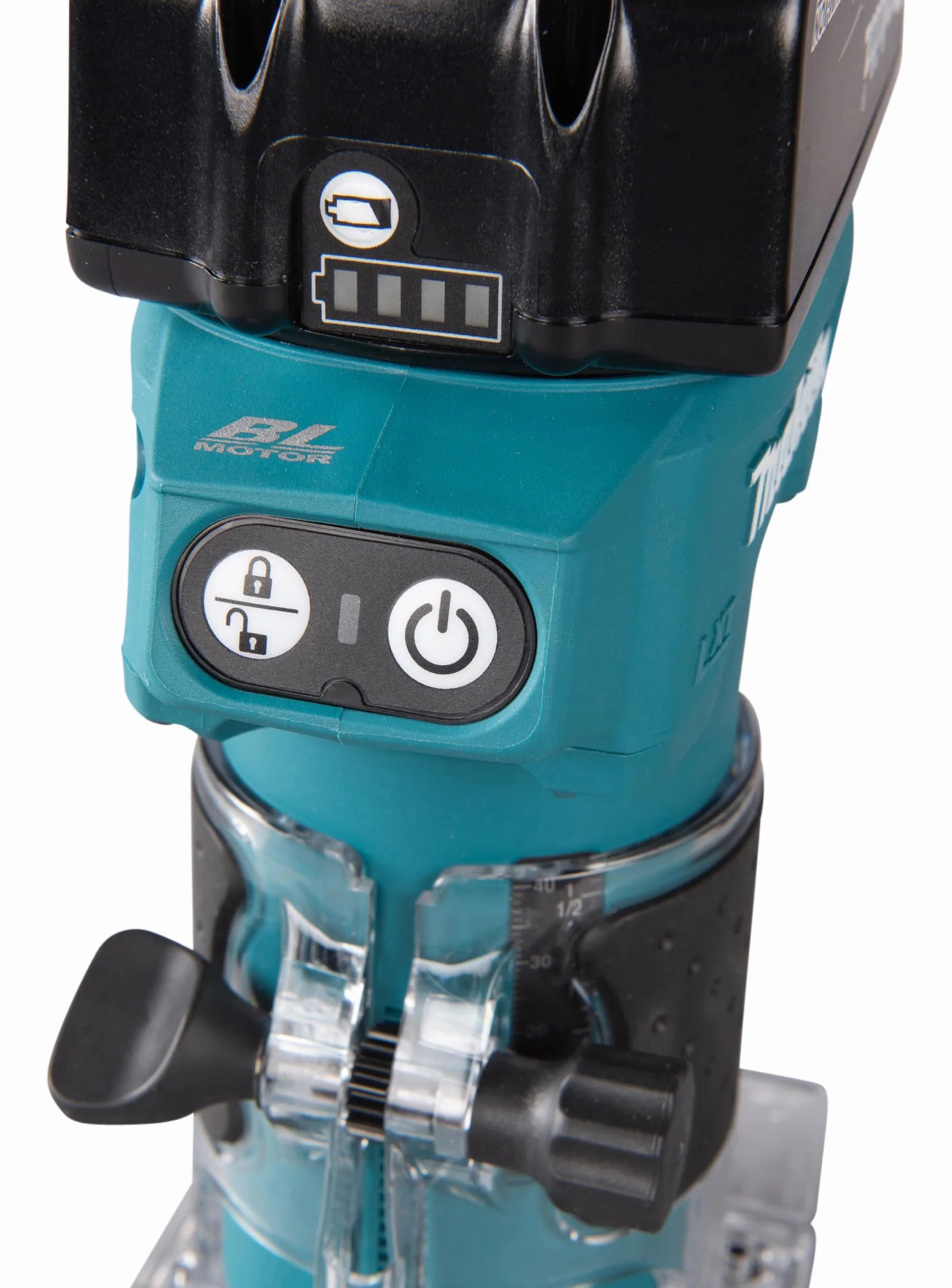 Makita DRT52Z 18V Li-ion LXT bezszczotkowy router/trymer, baterie i ładowarka nie są dołączone
