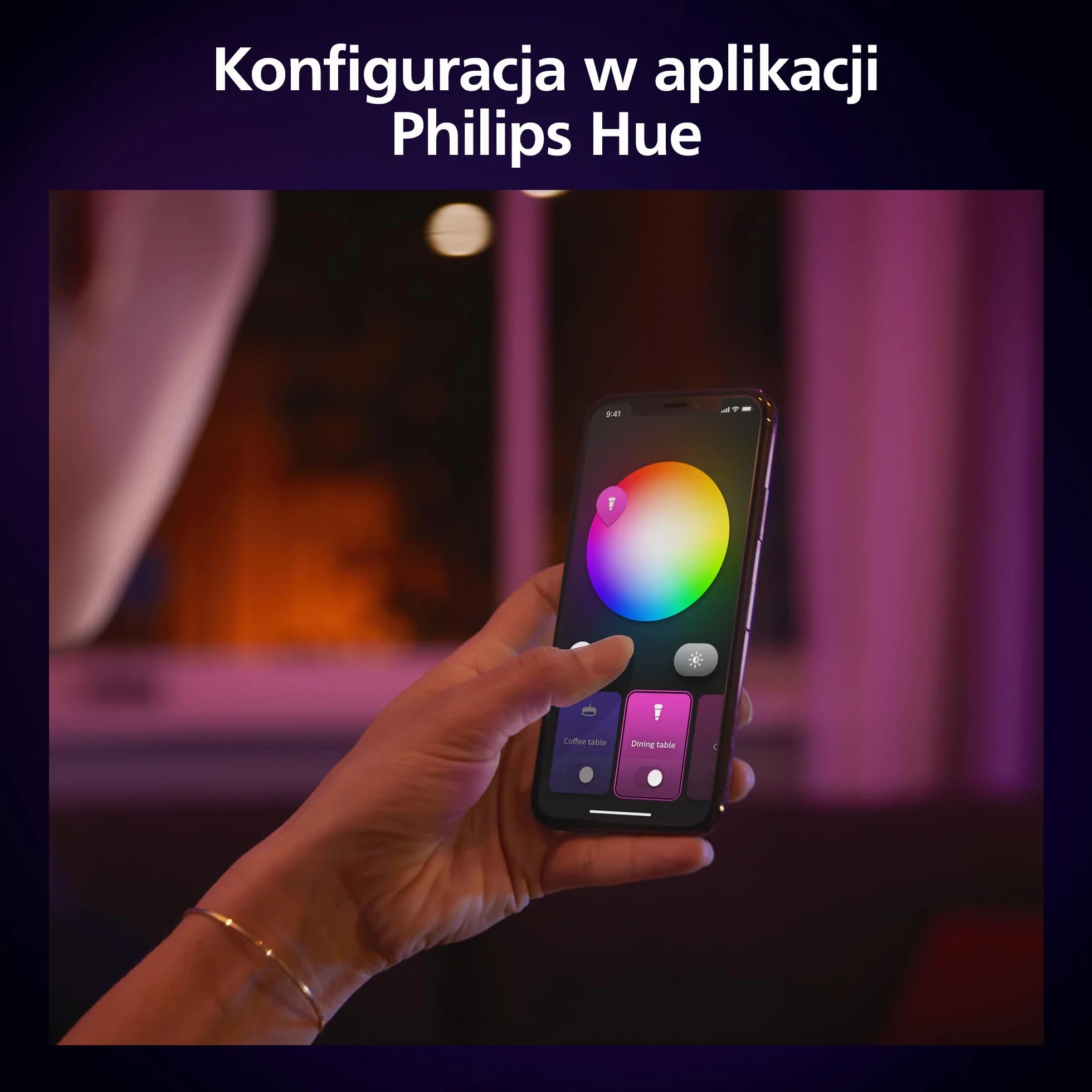Philips Hue Smart Slim Oświetlenie do Wbudowania 90 mm Białe i Kolorowe Światło Bluetooth Czarny