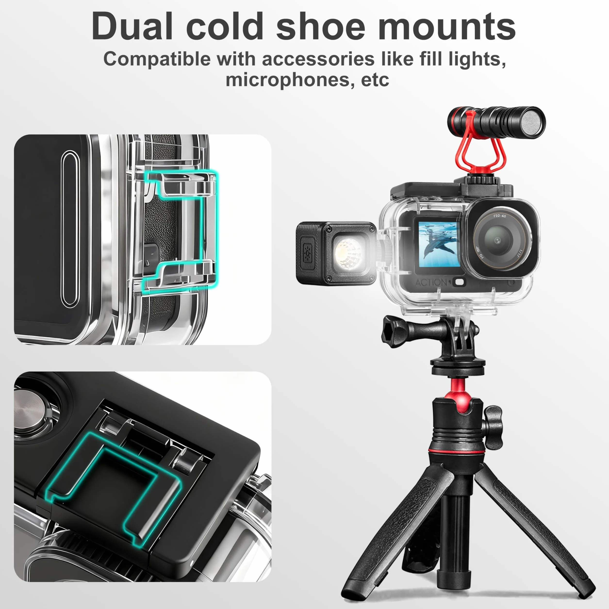 FitStill Zestaw do nurkowania DJI Osmo Action 6, wodoodporna obudowa 60 m + uchwyt wyporności