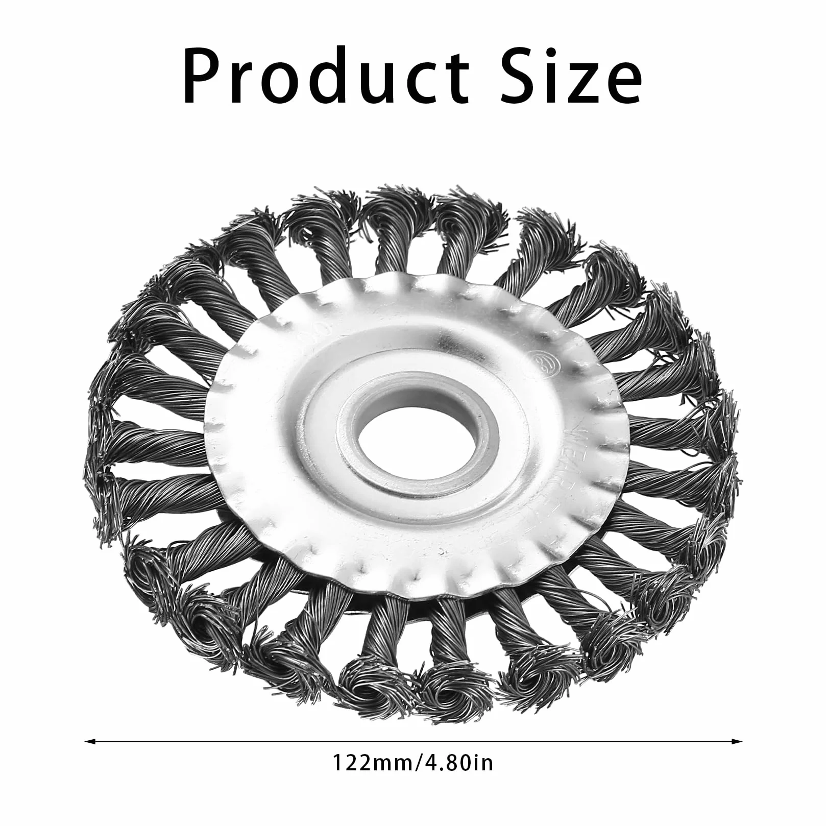 Zestaw 2 okrągłych szczotek, szczotka kątowa 125 mm x 22 mm, tarczowa, do warkocza, drut stalowy do wiertarki, stalowa z plecionym włosiem drucianym