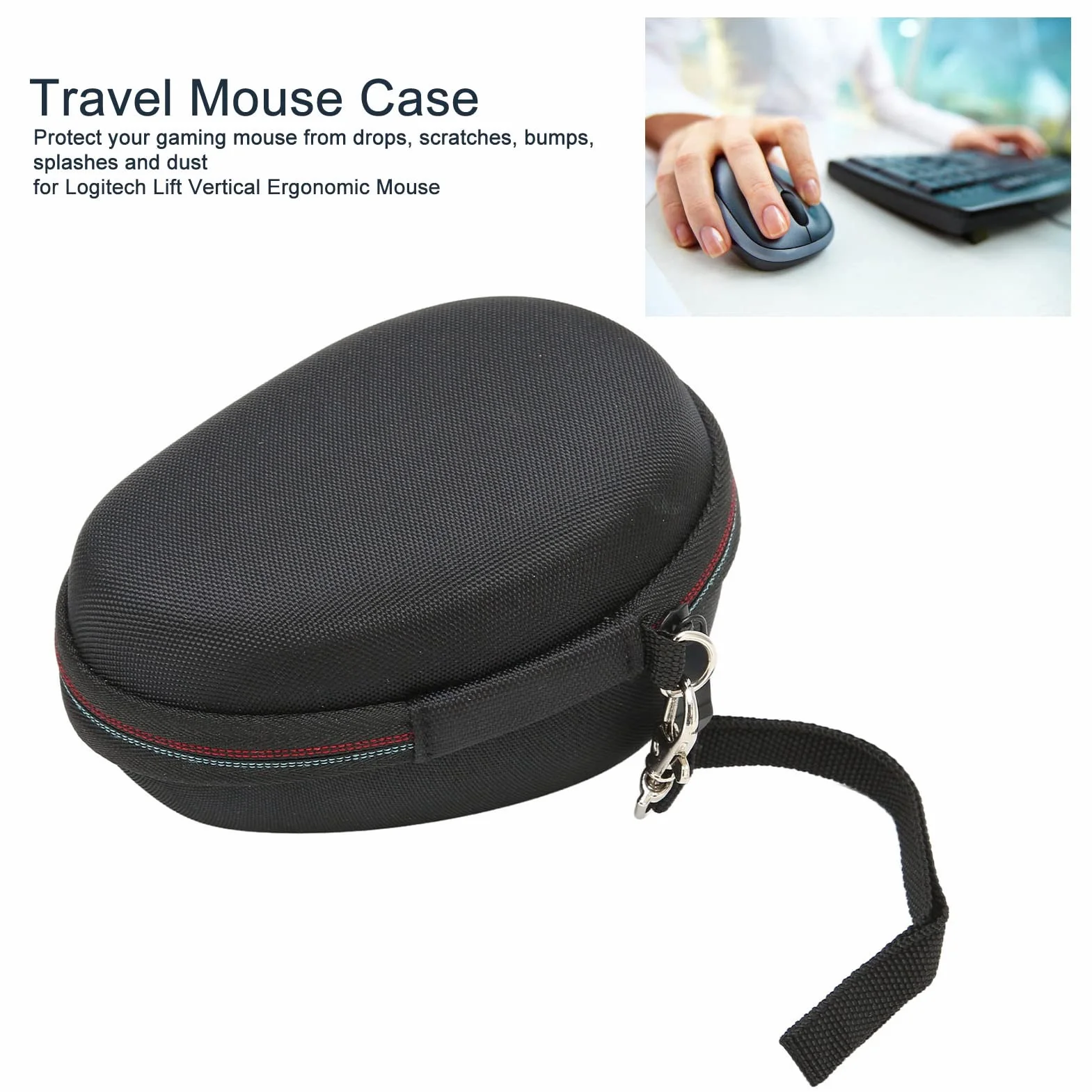 Twardy Futerał Podróżny do Lift Vertical Ergonomic Mouse, Przenośna Torba na Mysz do Przechowywania z Paskiem na Rękę
