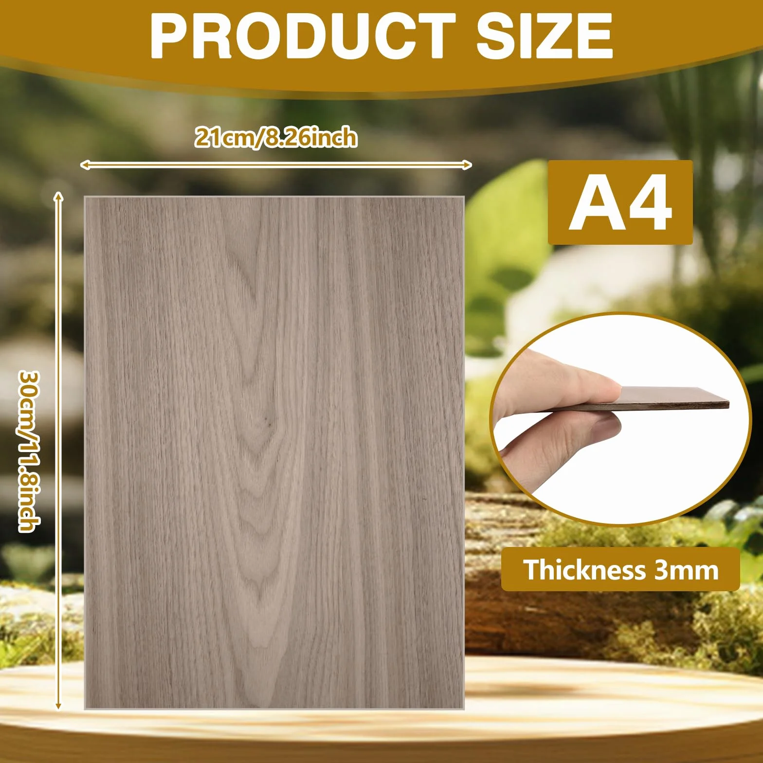 Płyty ze sklejki 3 mm, orzech włoski, 6 sztuk, 30 x 21 cm, drewno cięte laserowo, A4, lipowe, płyta drewniana do grawerowania laserowego, cięcia CNC, malowania, modelu DIY