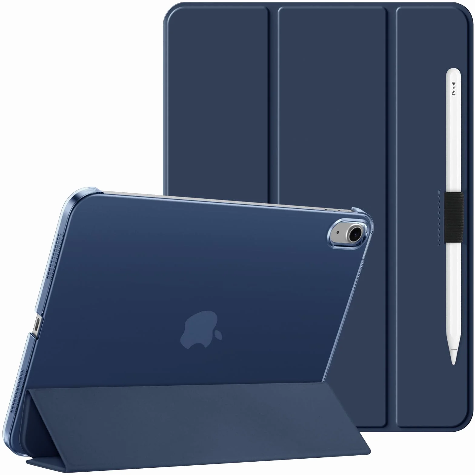 HGWALP Przezroczysta obudowa na iPad (A16) 11. generacji 11 cali (2025), iPad 10. generacji 10,9" (2022), etui stojące z twardą półprzezroczystą tylną częścią, obsługujące Touch ID, automatyczne