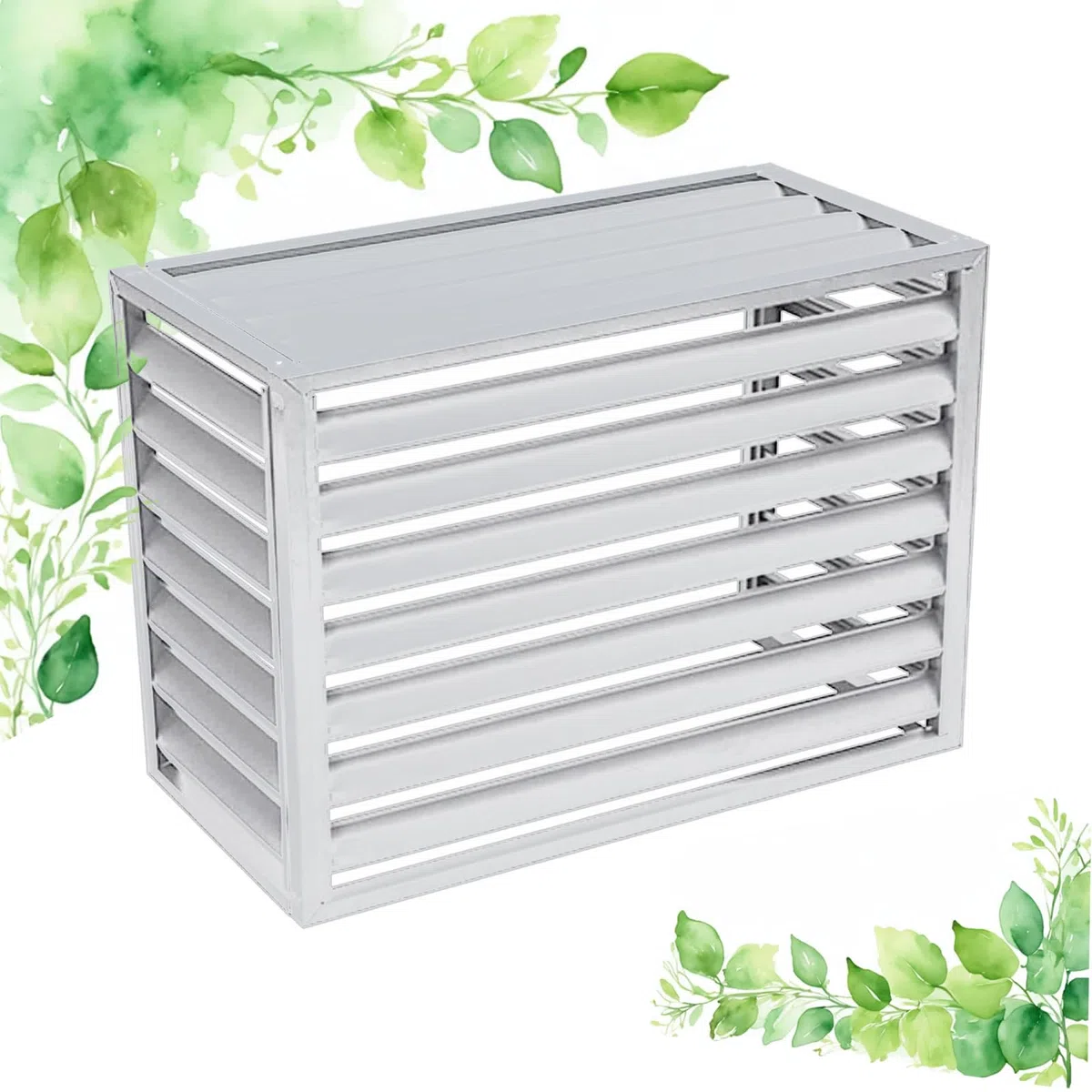 Aluminiowa osłona klimatyzatora dł. 100 x szer. 50 cm wys. 70 cm ochrona ogrodzenia na zewnątrz odporna na uderzenia konstrukcja siatki osłona odporna na warunki atmosferyczne tarcza