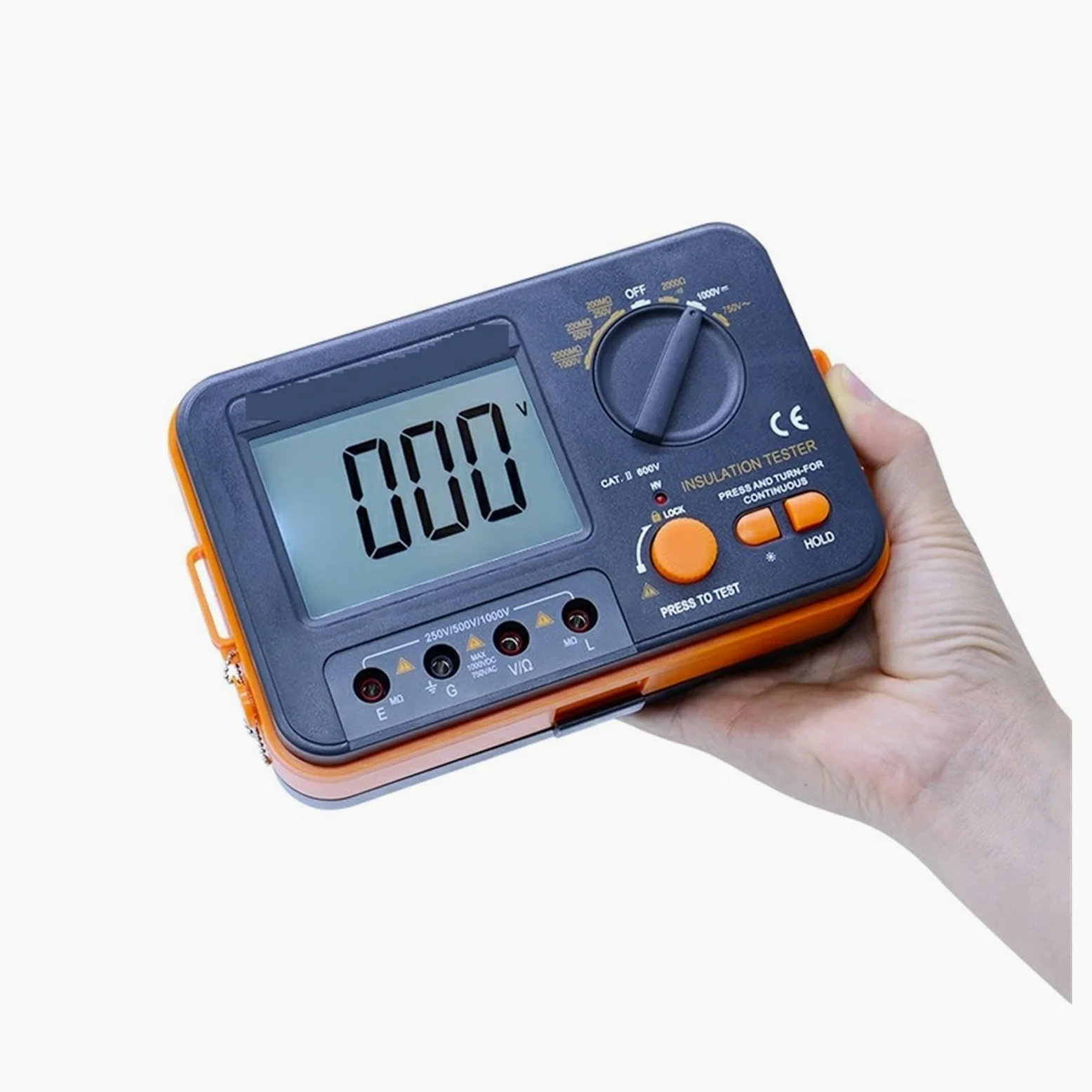 Tester rezystancji, Cyfrowy miernik rezystancji izolacji Tester megaomomierz omomierz woltomierz DVM 1000V 2G z podświetleniem LCD