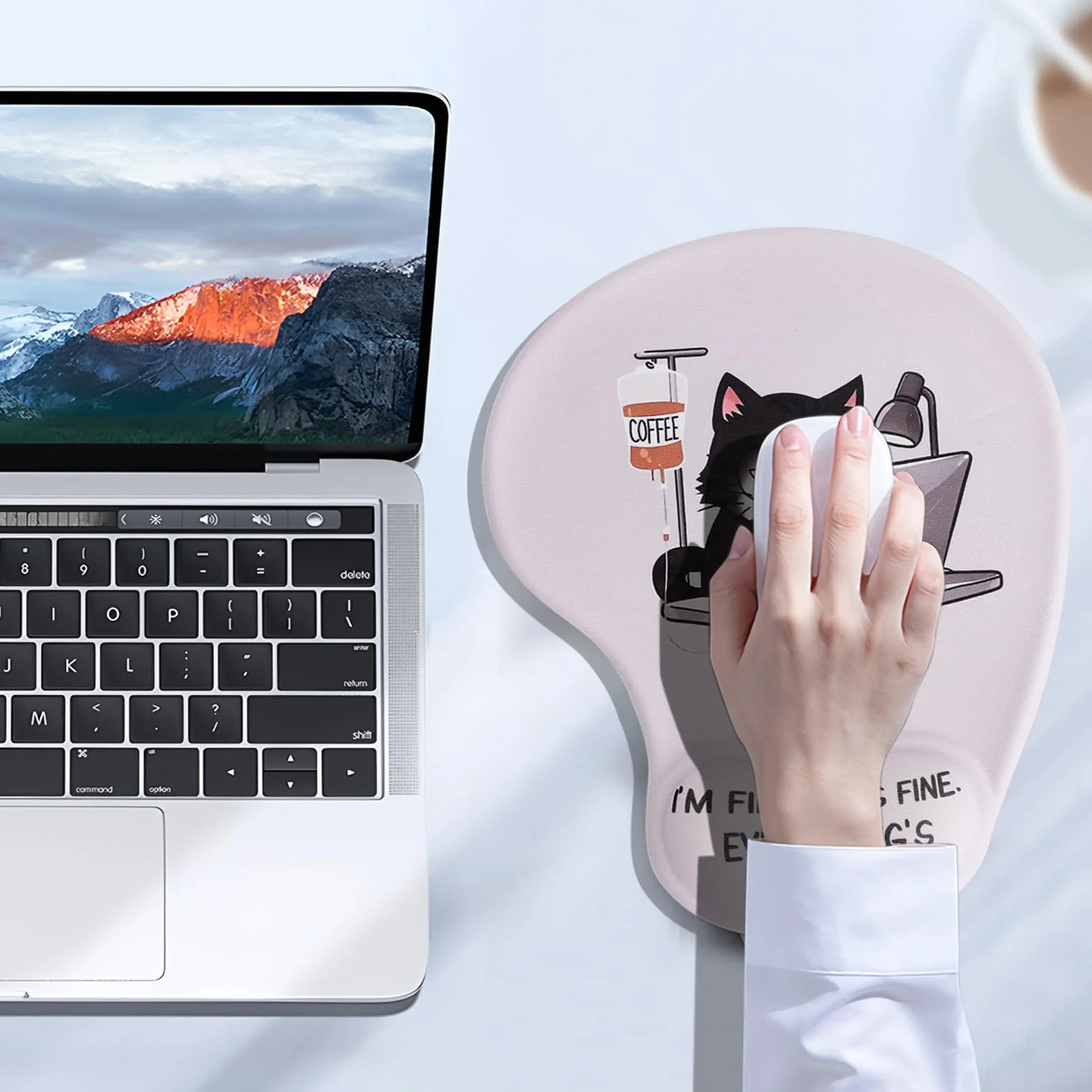 podkładka pod mysz z podpórką pod nadgarstek, mała ergonomiczna podkładka pod mysz do komputerów stacjonarnych i laptopów, gadżety do domowego biura