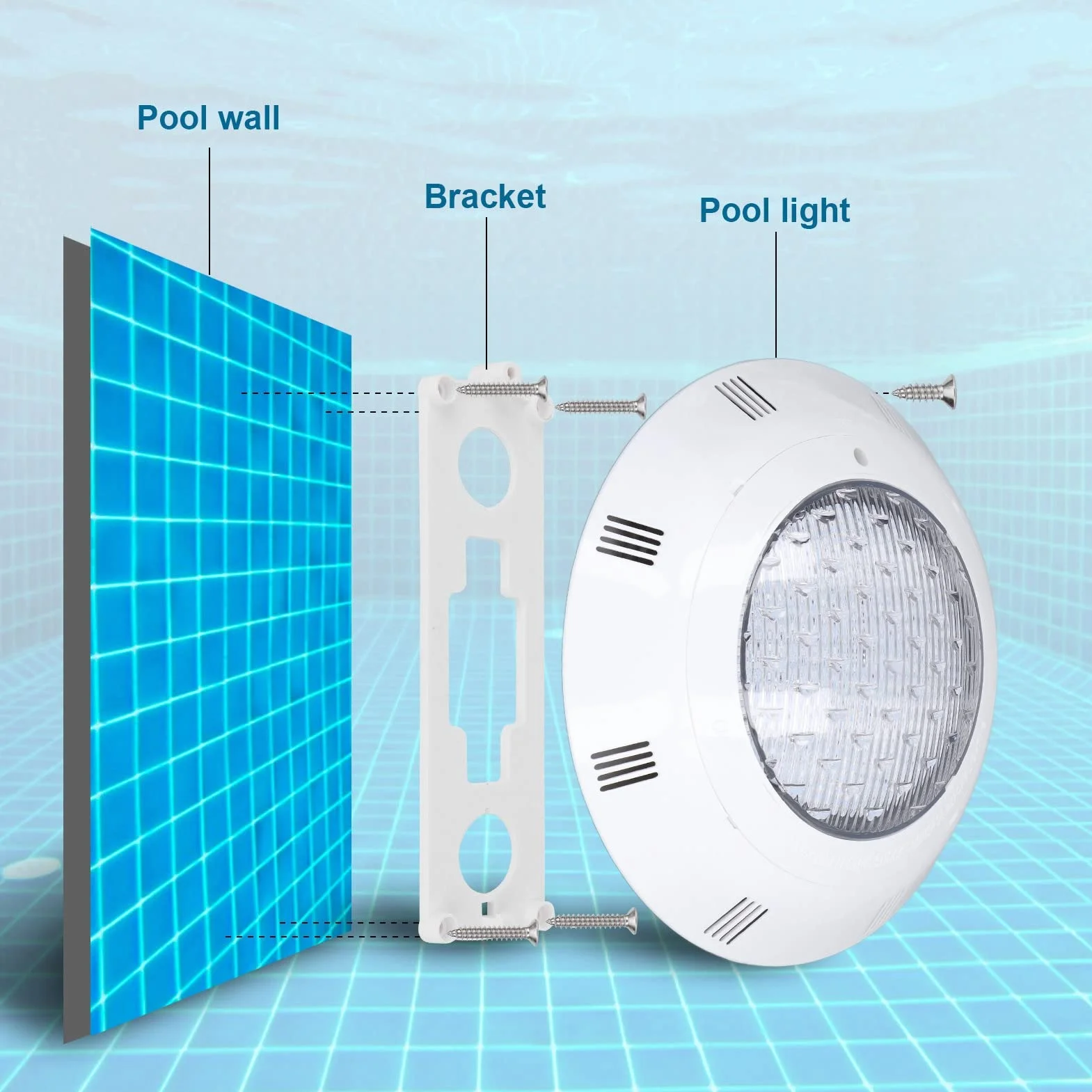 Oświetlenie Basenowe LED, AC12V RGB Multi Color IP68 Wodoodporne Oświetlenie Podwodne LED z Pilotem, Zatapialna Lampa Stawowa o Wysokiej Jasności do Basenów, Dekoracja świetlna (45 W)