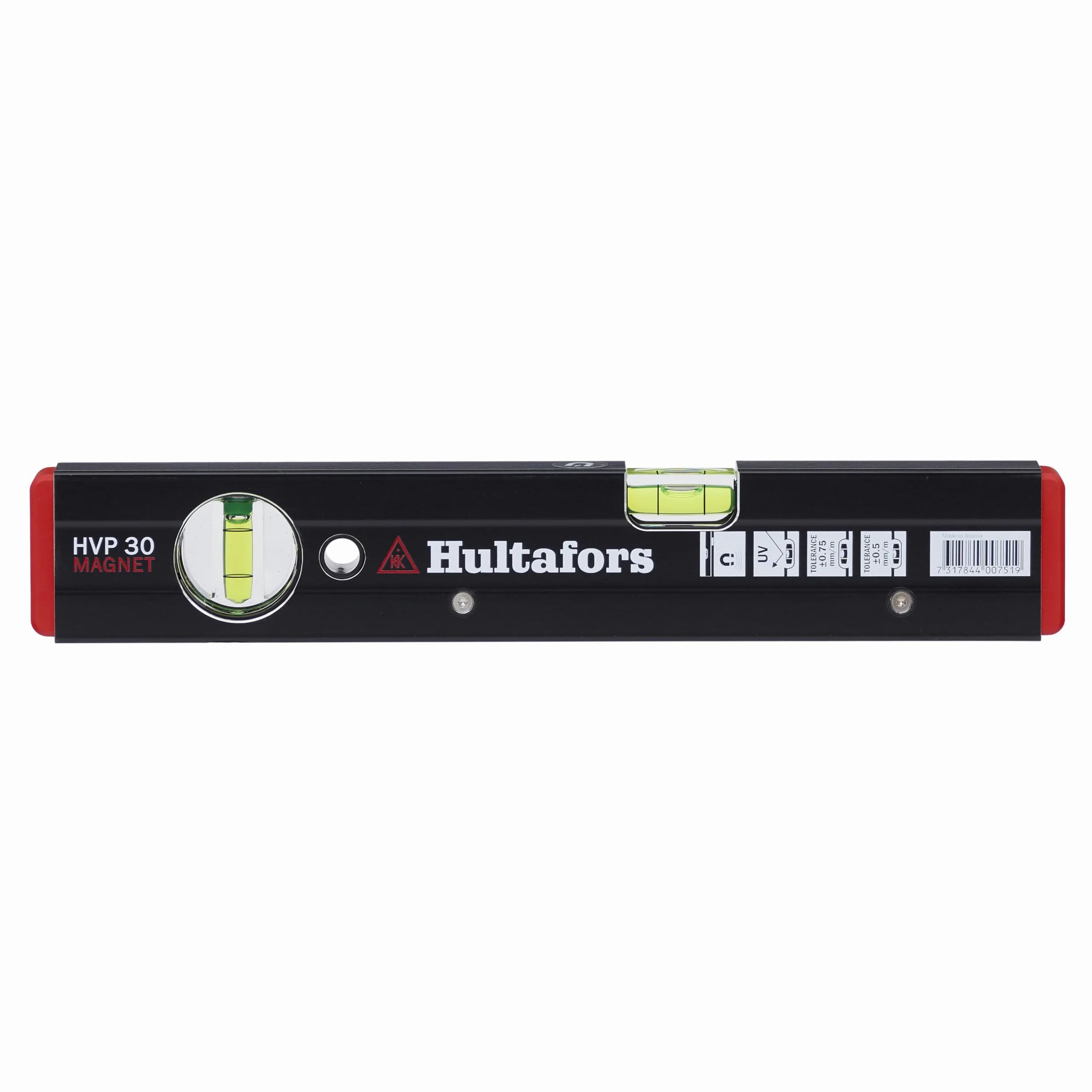 Hultafors 400753 Aluminiowa poziomica "Hvp Magnet 76.2 cm - czarny/czerwony