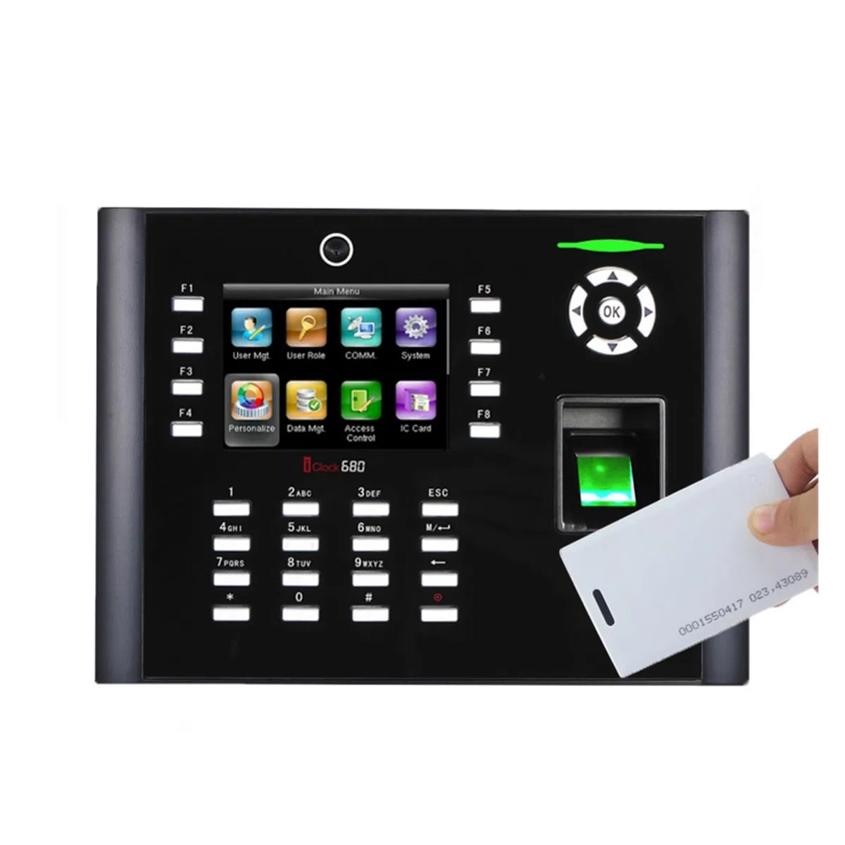 Instämplingsmaskin, Iclock680 TCP/IP USB Odcisk palca Czas obecności Kontrola dostępu Serwer internetowy System kontroli dostępu do drzwi z kamerą(IClock680-IC,1,Plug)