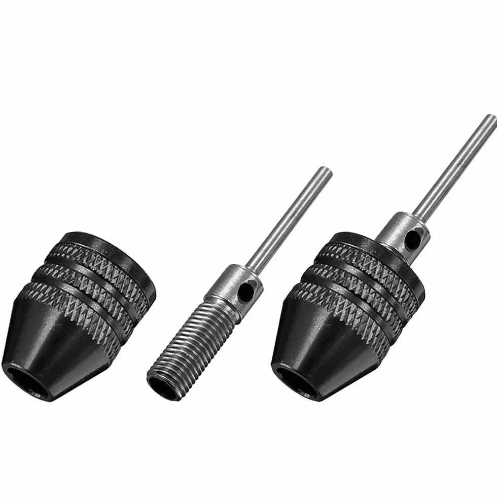 Mesee 2 sztuki Keyless Mini adapter do uchwytu wiertarskiego, 0,3-3,4 mm, szybkomocujący, mini-3-szczękowy uchwyt wiertarski, adapter śrubokrętu do szlifierek elektrycznych