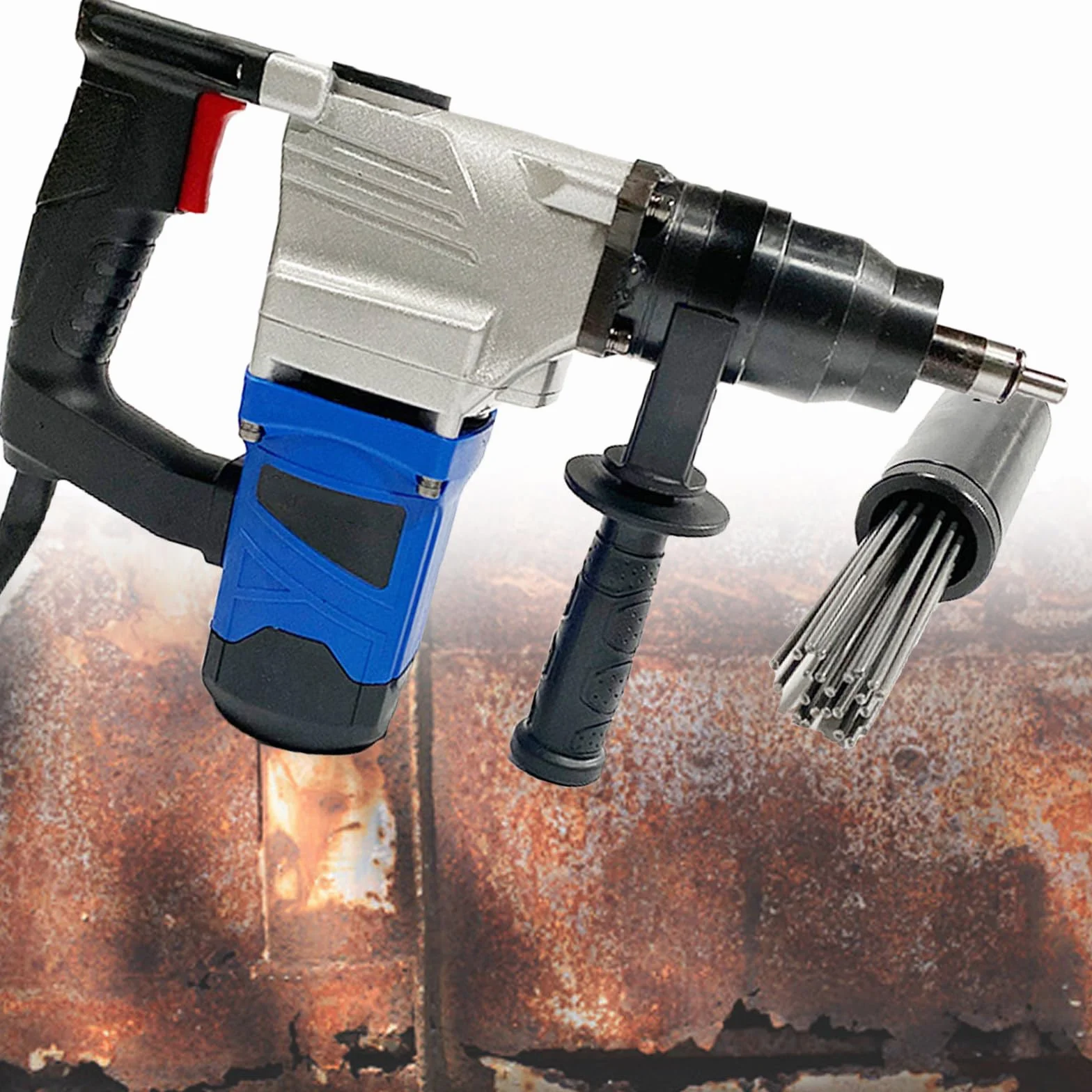 Pistolet do odrdzewiania igłowego 1100 W, elektryczne narzędzie do czyszczenia farby do metalu, 4500 obr./min, do łodzi, samochodów, metalowych schodów