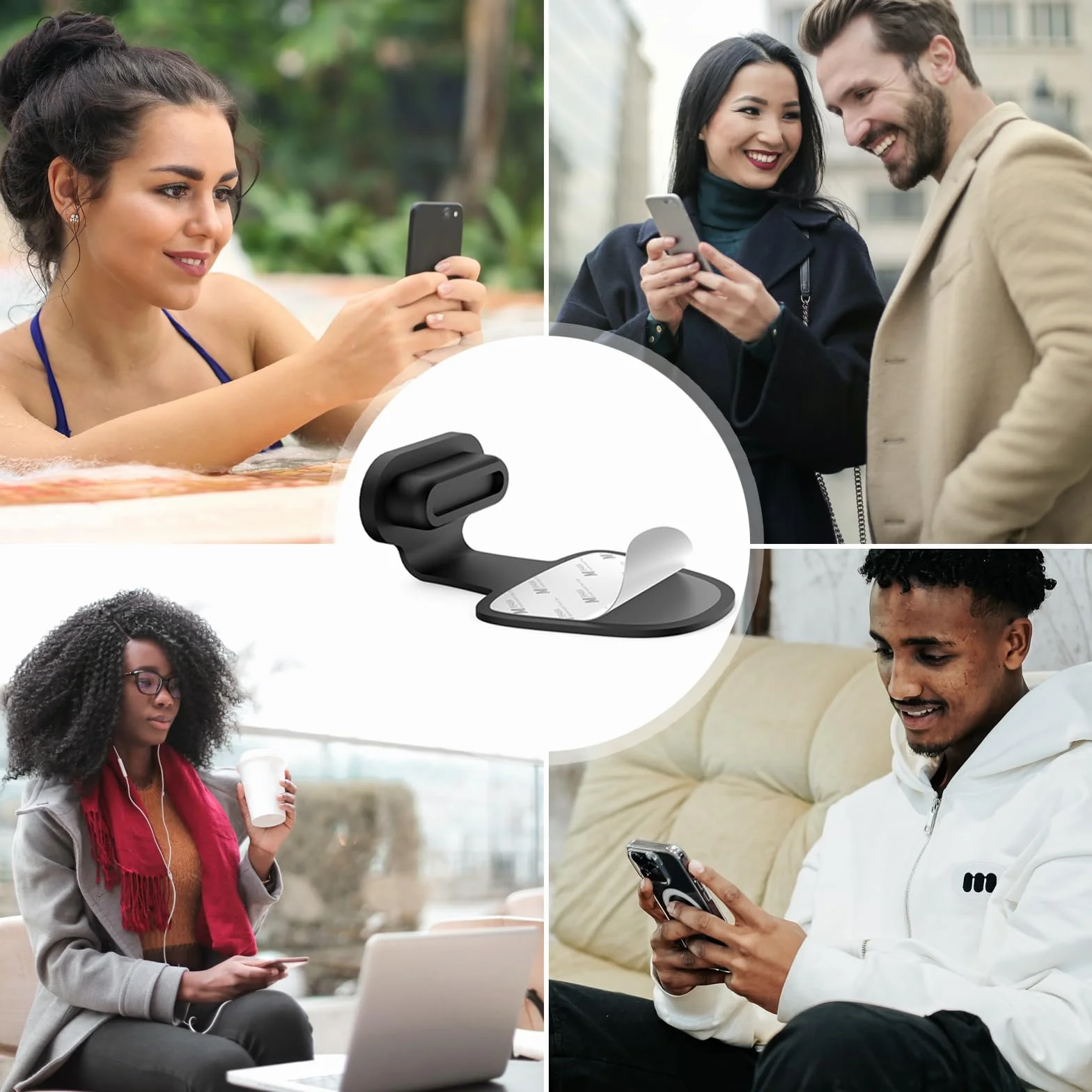 Zestaw 4 nakrętek do portu USB Type C, nakrętki przeciwpyłowe do telefonu z portem ładowania typu C, chroniące Twoje urządzenia przed kurzem i utratą, osłony anty-pył i anty-utrata