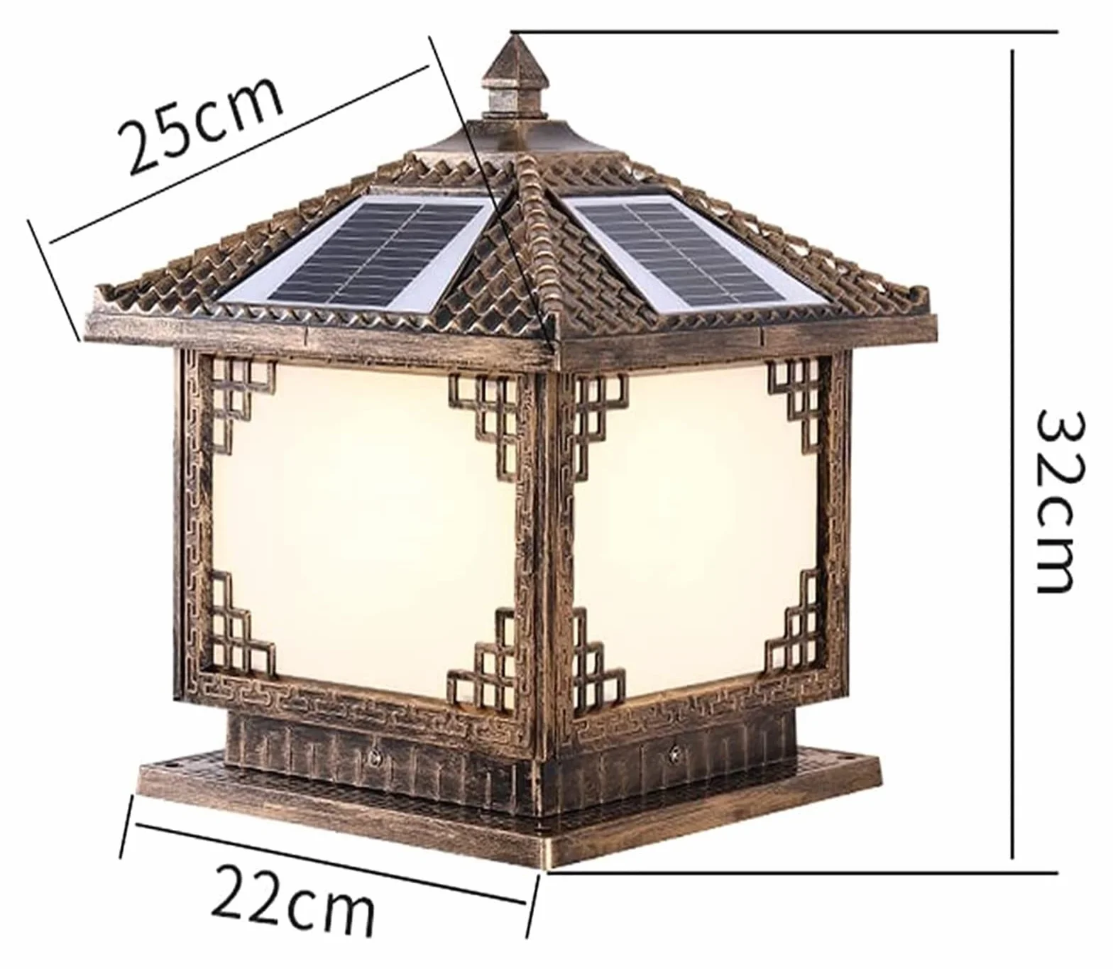 Lampy słupkowe oświetlenie zewnętrzne podwórko oświetlenie zewnętrzne solarne słupek lampa kolumnowa wodoodporna bramka lampa filarowa ogród światło uliczne trójkolorowe oświetlenie dziedzińca