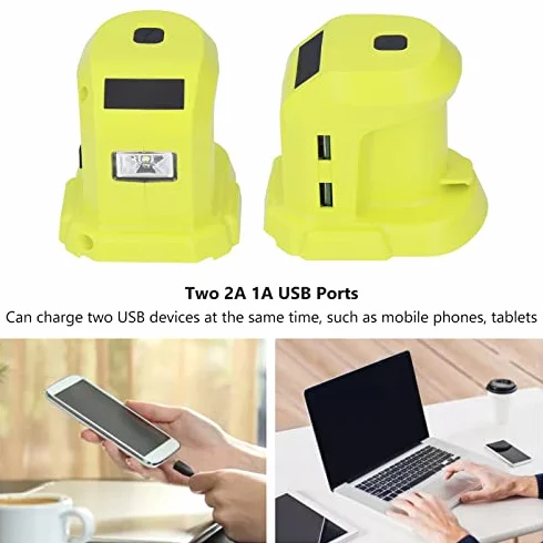 Adapter Akumulatora 18V, Konwerter do P743 18V 14,4V z Podwójnymi Portami USB i Diagnozowymi Światłami LED