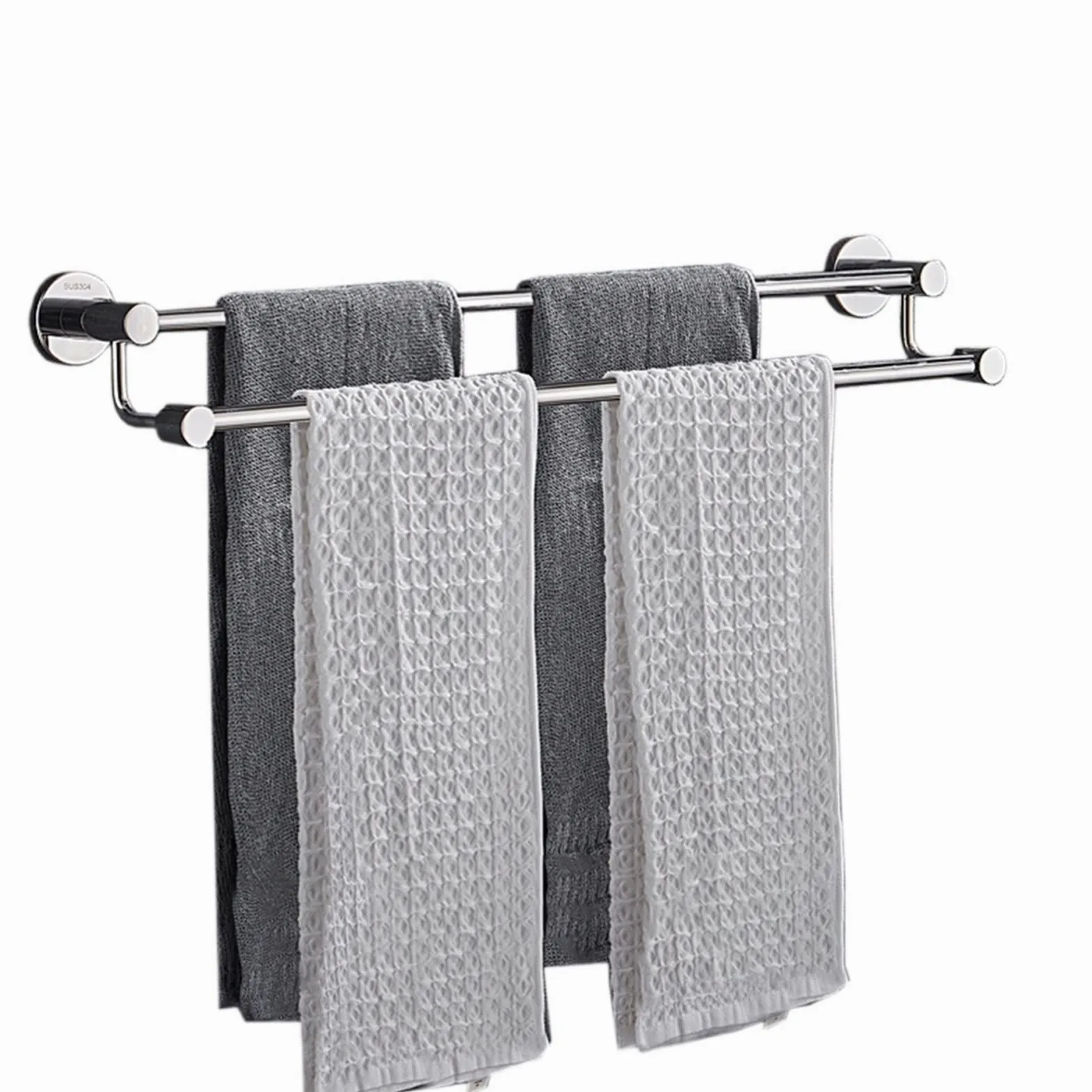 Podwójny ręcznik, pasek szyny, SUS304 Uchwyt na ręczniki ze stali nierdzewnej, wieszak na ścianie do sprzętu do łazienki i kuchni (Size : 110CM)