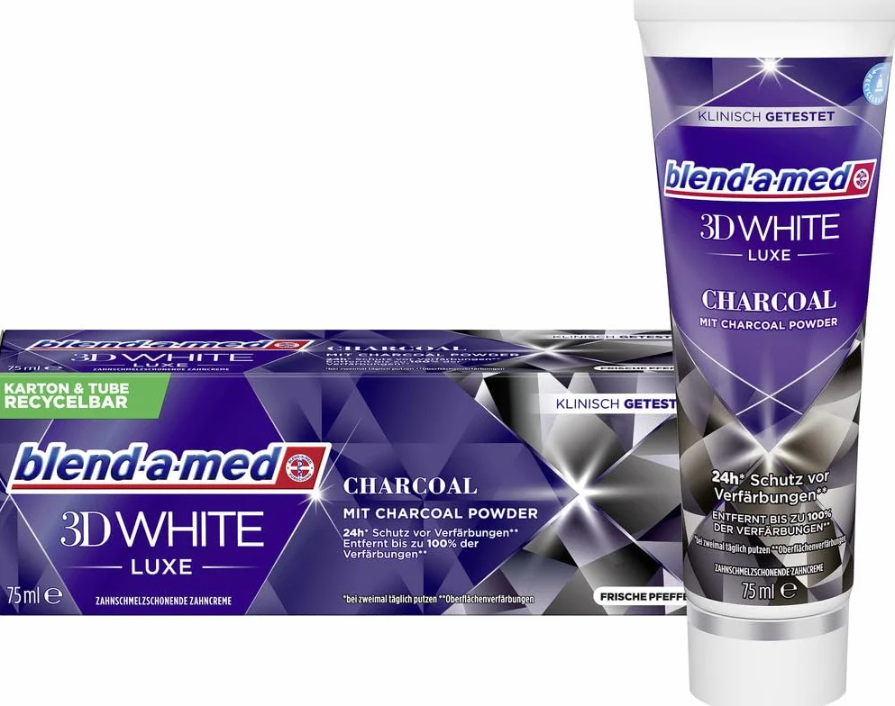 blend-a-med Pasta do zębów 3D White Luxe z węglem aktywnym, 75 ml
