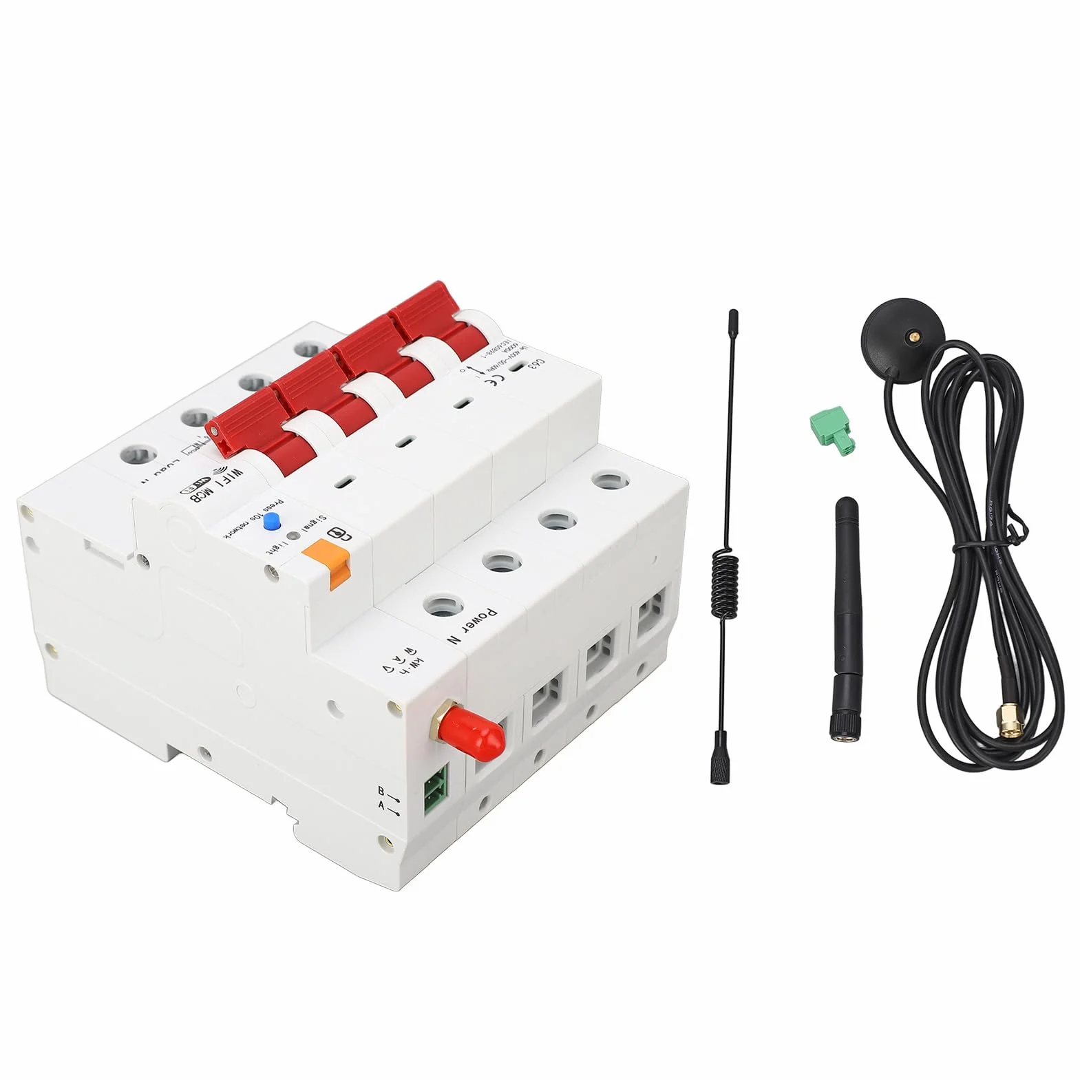 4P WiFi Przerywacz 63A AC400V 50/60HZ Funkcja Pomiaru Czasu Zdalnego Sterowania Przełącznik Pomiaru Energii Elektrycznej dla Domu, Szkoły, Biura
