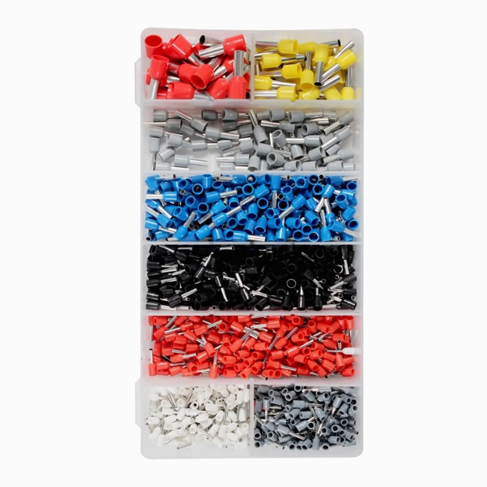 szczypce， HSC8 6-4 0,08-10 mm² Szczypce zaciskowe Szczypce do zdejmowania izolacji Zaciskarka do tulejek rurkowych Igła samonastawna Szczypce ręczne 1200 zestawów zacisków