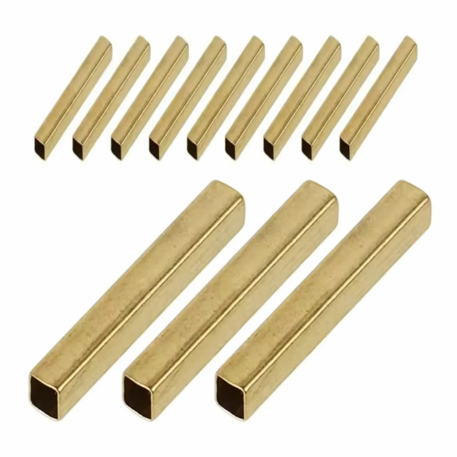 1 szt. mosiężna pusta kwadratowa rura 6 mm-20 mm x 250/500, solidna prostokątna do rękodzieła, modelarstwa, sprzętu(14x14x1x500mm 1pcs)