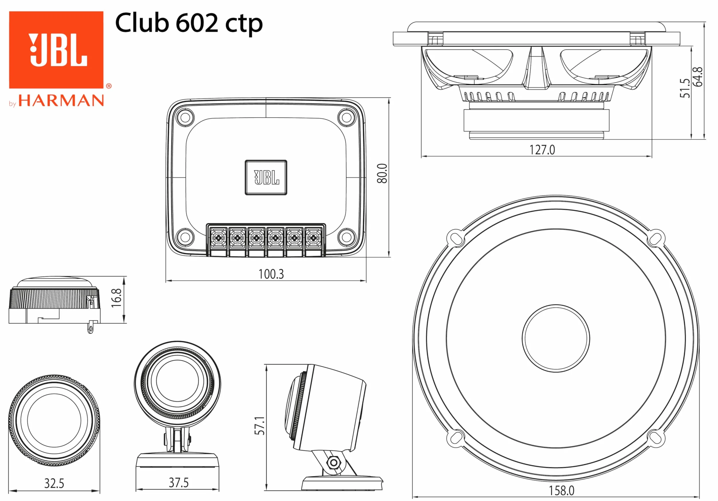 JBL CLUB602C 6,5'' (16,5 cm) zestaw komponentowy