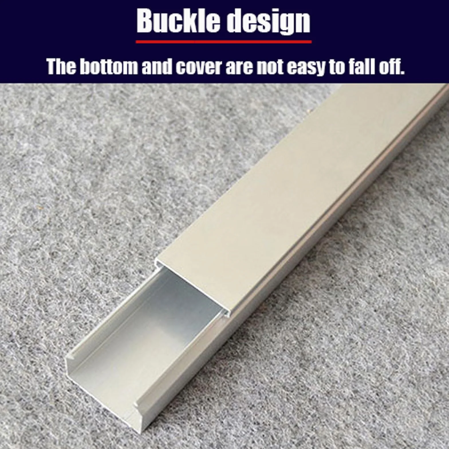 Zestaw korytek kablowych, aluminiowy kanał do wydajnego zarządzania kablami i organizacji, otwarty ogranicznik przewodów do domowego biura, 60 mm x 40 mm, 5 szt