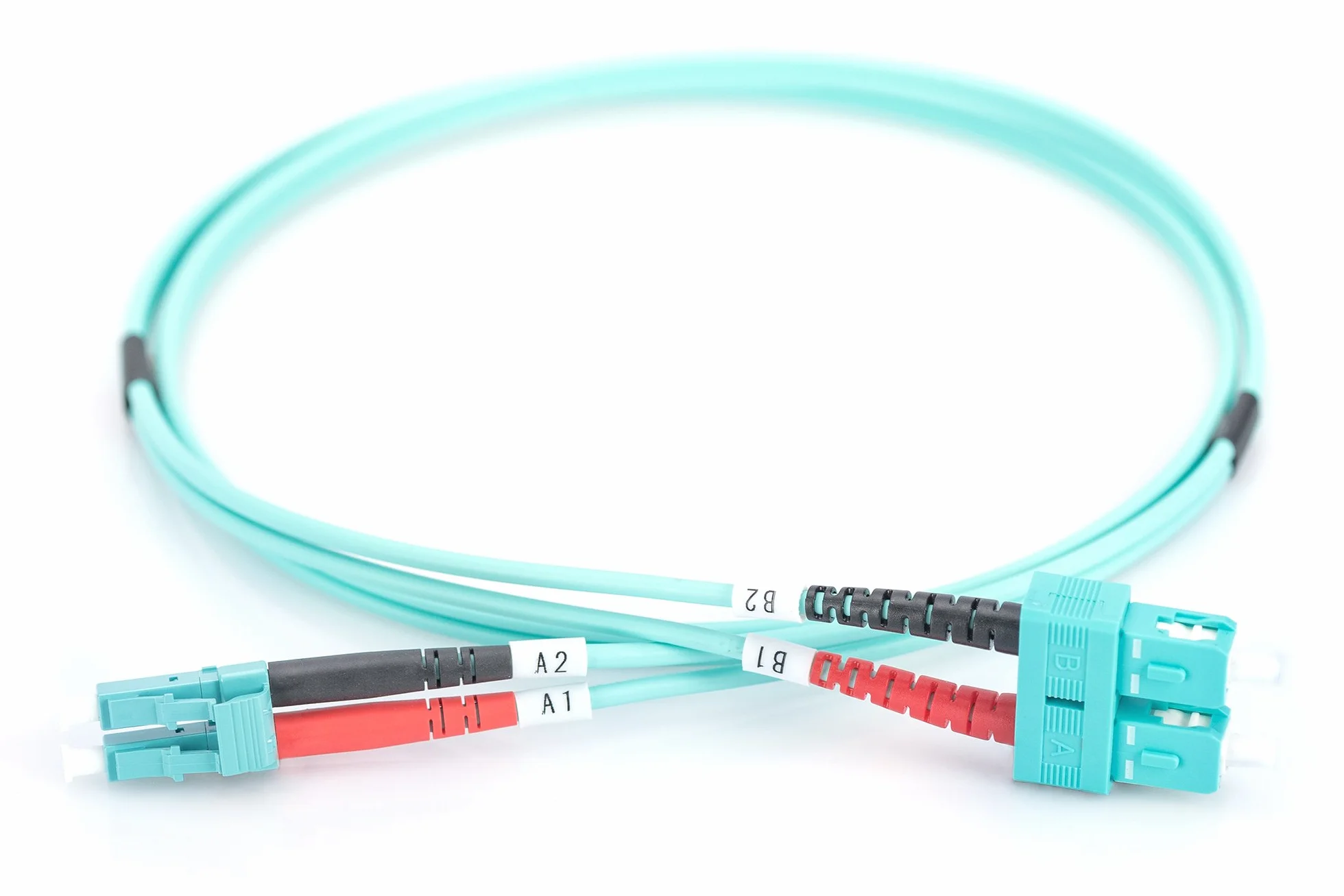DIGITUS DK-2532-02/3 Kabel Światłowodowy OM3 2m LC-SC Dupleks 50/125µ Turkusowy
