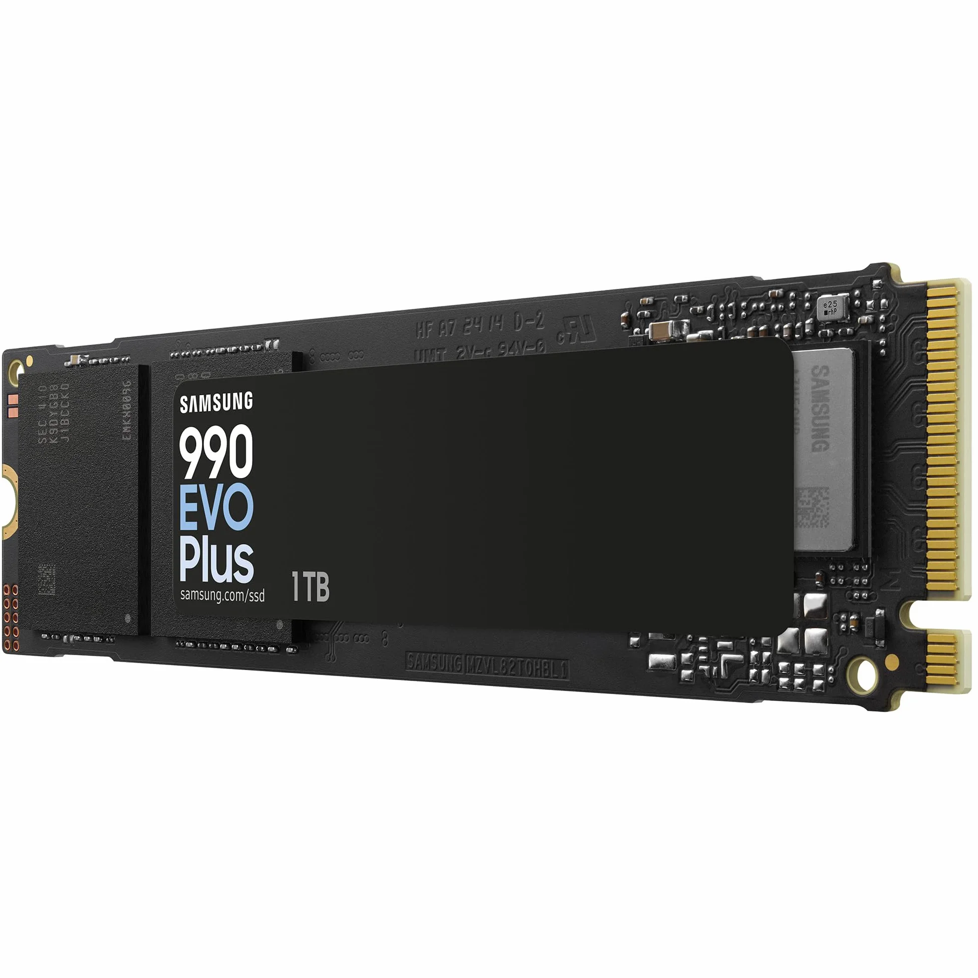 Dysk SSD Samsung 990 EVO Plus NVMe M.2 1 TB, PCIe 4.0 x4 / PCIe 5.0 x2, NVMe 2.0 (2280), odczyt 7150 MB/s, zapis 6300 MB/s, wewnętrzny dysk SSD do gier i edycji grafiki, MZ-V9S1T0BW