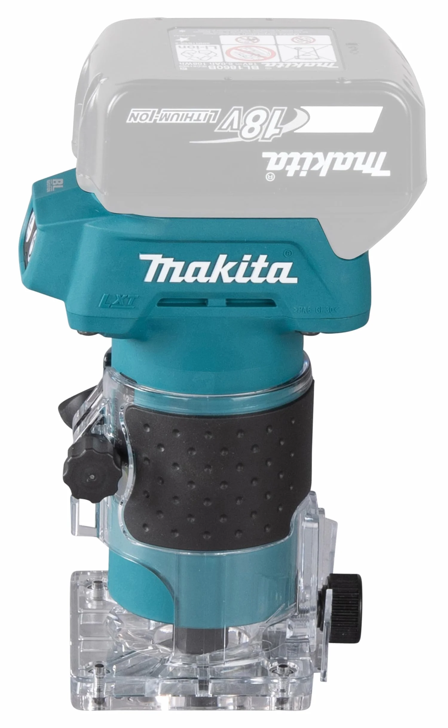 Makita DRT52Z 18V Li-ion LXT bezszczotkowy router/trymer, baterie i ładowarka nie są dołączone