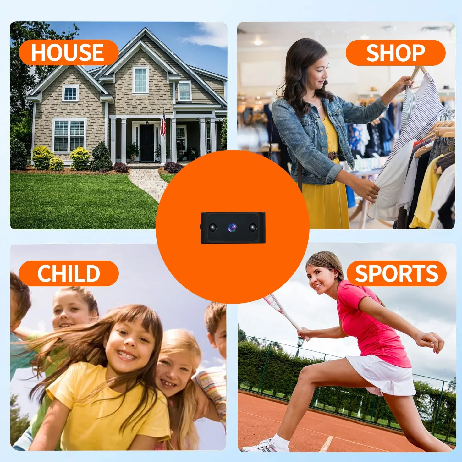 Kamera szpiegowska, ukryta kamera, mini kamera 1080p FHD z noktowizorem, wykrywaniem ruchu, nagrywaniem w pętli, funkcja Plug and Play, tajna kamera/niania z dźwiękiem, do domu (nie wymaga Wi-Fi)