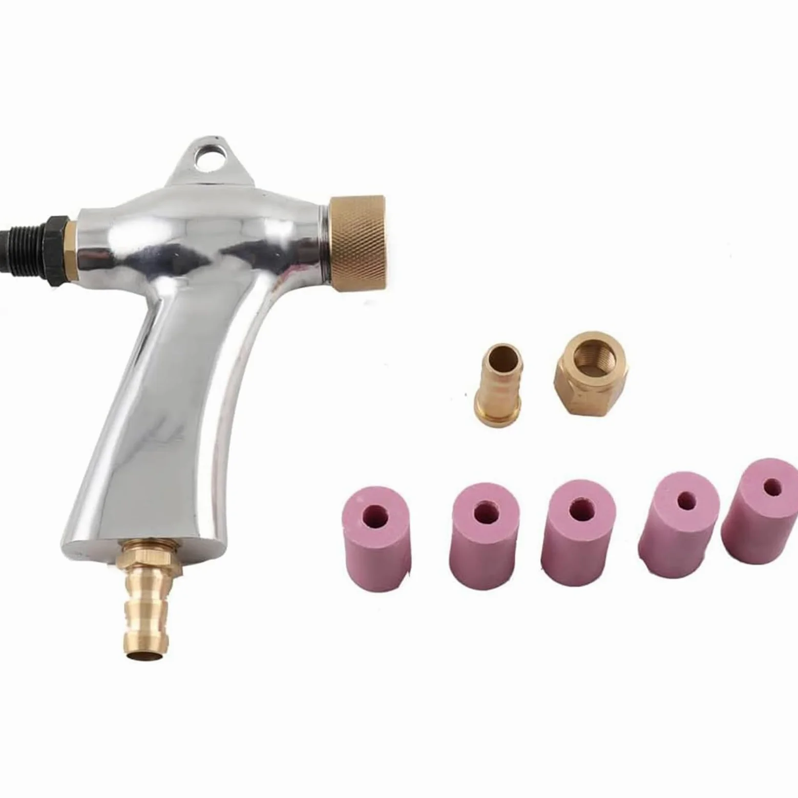 Pistolet Do Piaskowania Stop Aluminium Pneumatyczny Pistolet Do Piaskowania Z 5 Dyszami Ceramicznymi Dla Maszyny Do Piaskowania Części Zestawu Silver,One Size