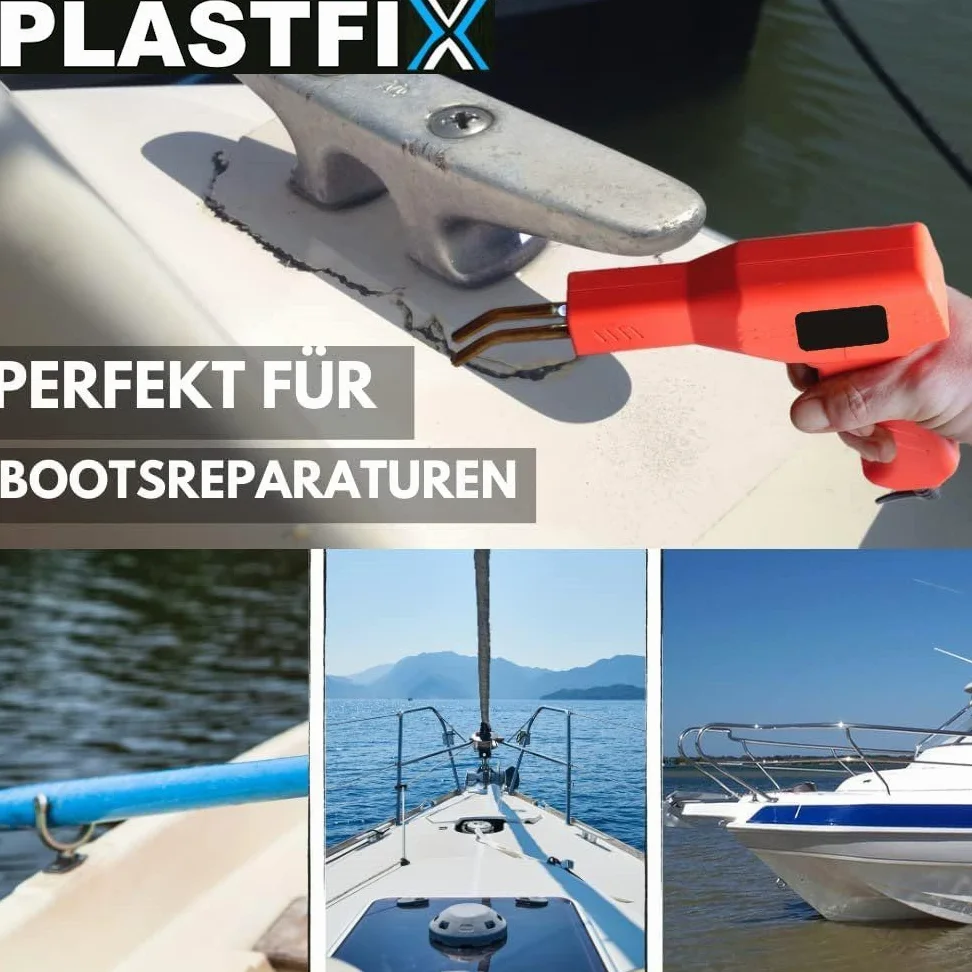 PLASTFIX spawarka do tworzyw sztucznych do spawania zderzaków, zestaw naprawczy do samochodu, plastikowa spawarka wraz z 200 klamrami spawalniczymi