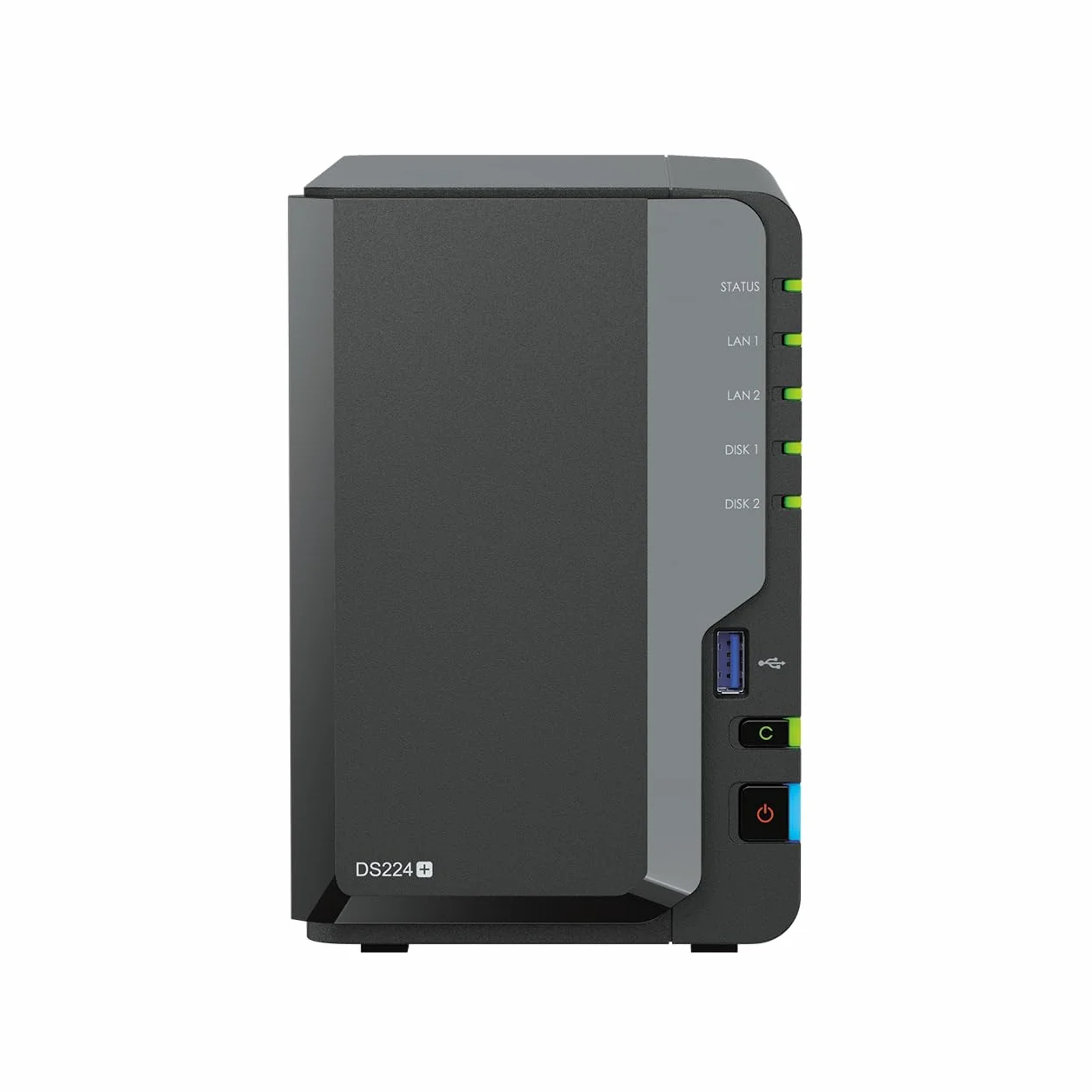 Synology DS224+ 2-Bay Diskstation NAS (Intel Celeron J4125 4-Core 2.0 GHz 2 GB DDR4 RAM 2 x port RJ-45 1 GbE LAN) pakiet 12 TB z 2X HAT3300-6T
