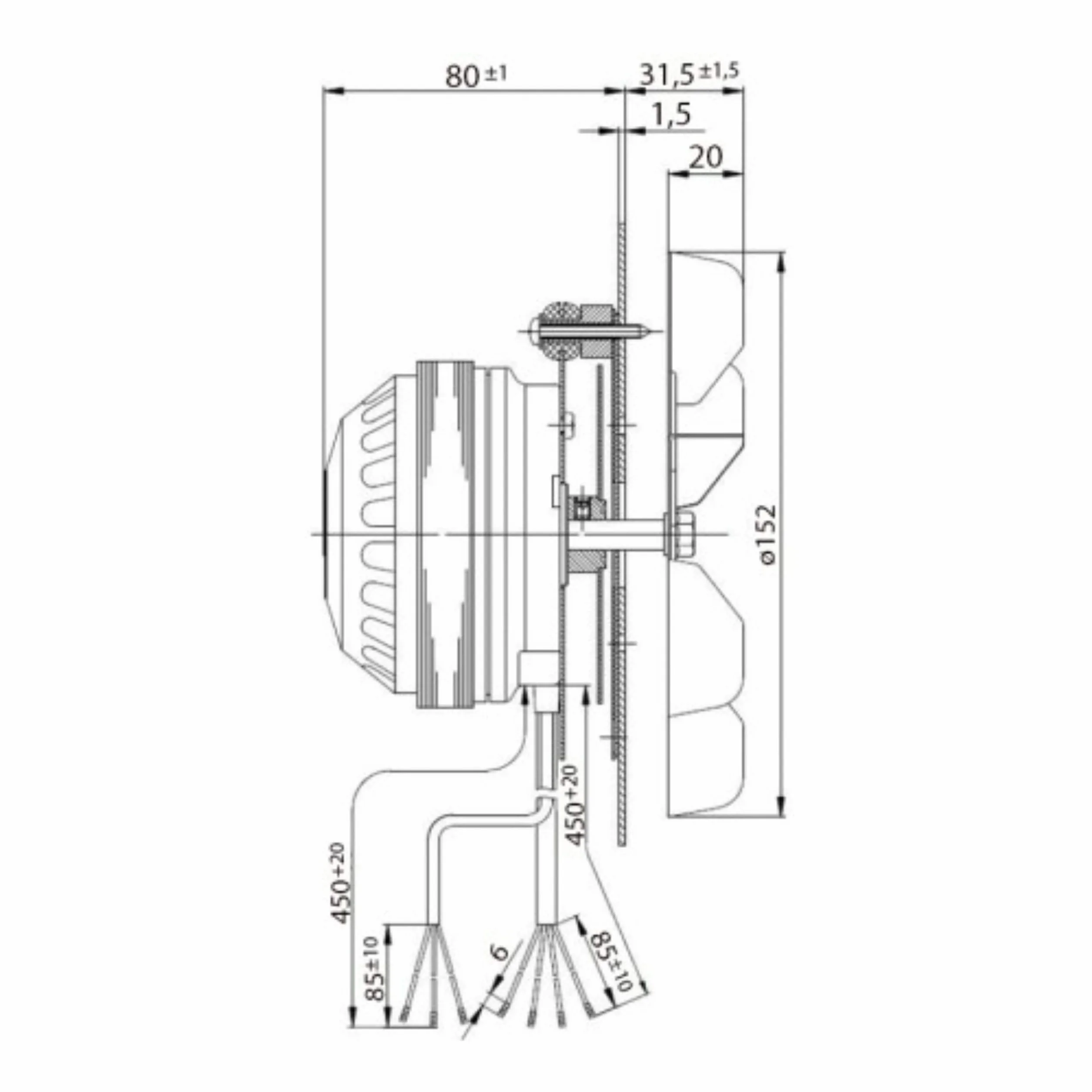 Ściągacz dymu EBM R2E150-AN91-13, stal nierdzewna, 150 mm, 2400 obr./min, 32 W