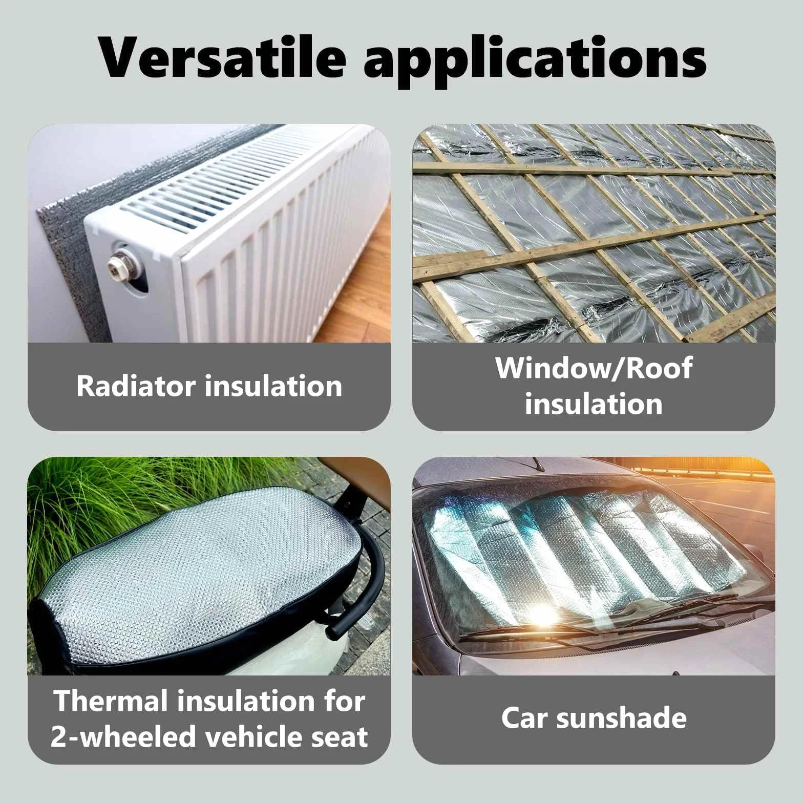 vidaXL Ekran zagrzejnikowy Srebrny 5 x 1 m Polietylen, Radiator odbłyśnik do salonu, nowoczesny, lekki, trwały, efektywny, ciepło na zimowe dni