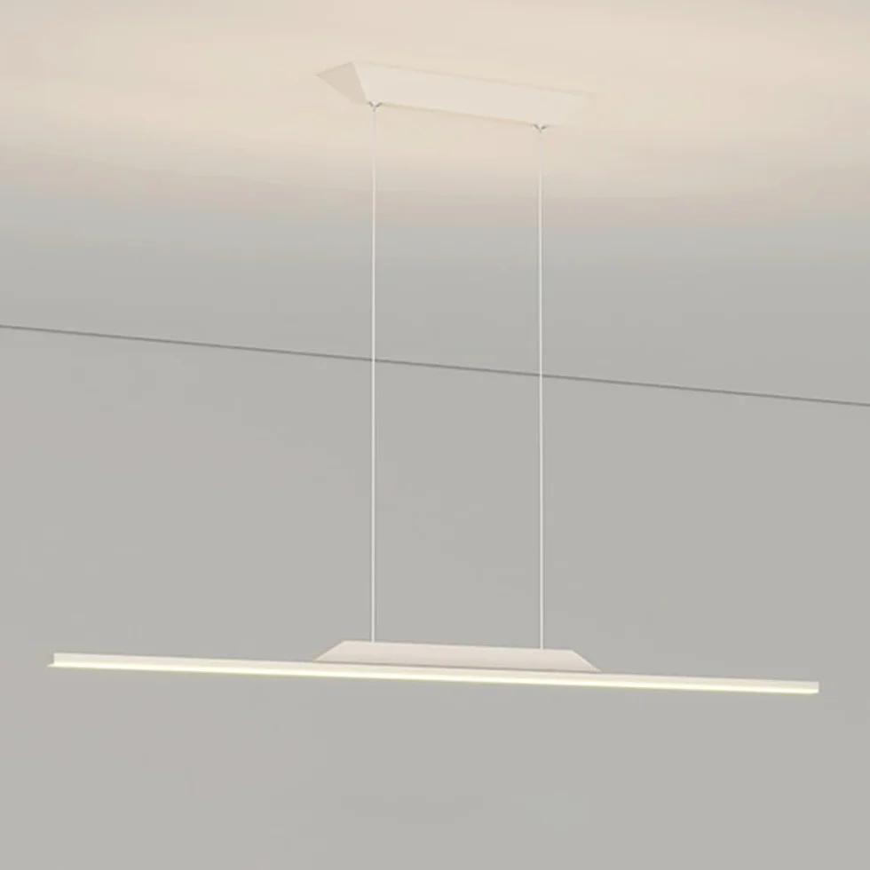 Ściemnialne liniowe światło wiszące Nowoczesne wiszące lampy sufitowe Kitchen Island Oprawa oświetleniowa o długich żyrandolach ze striptizem do stołu do jadalni Oświetlenie biurowe z pilotem