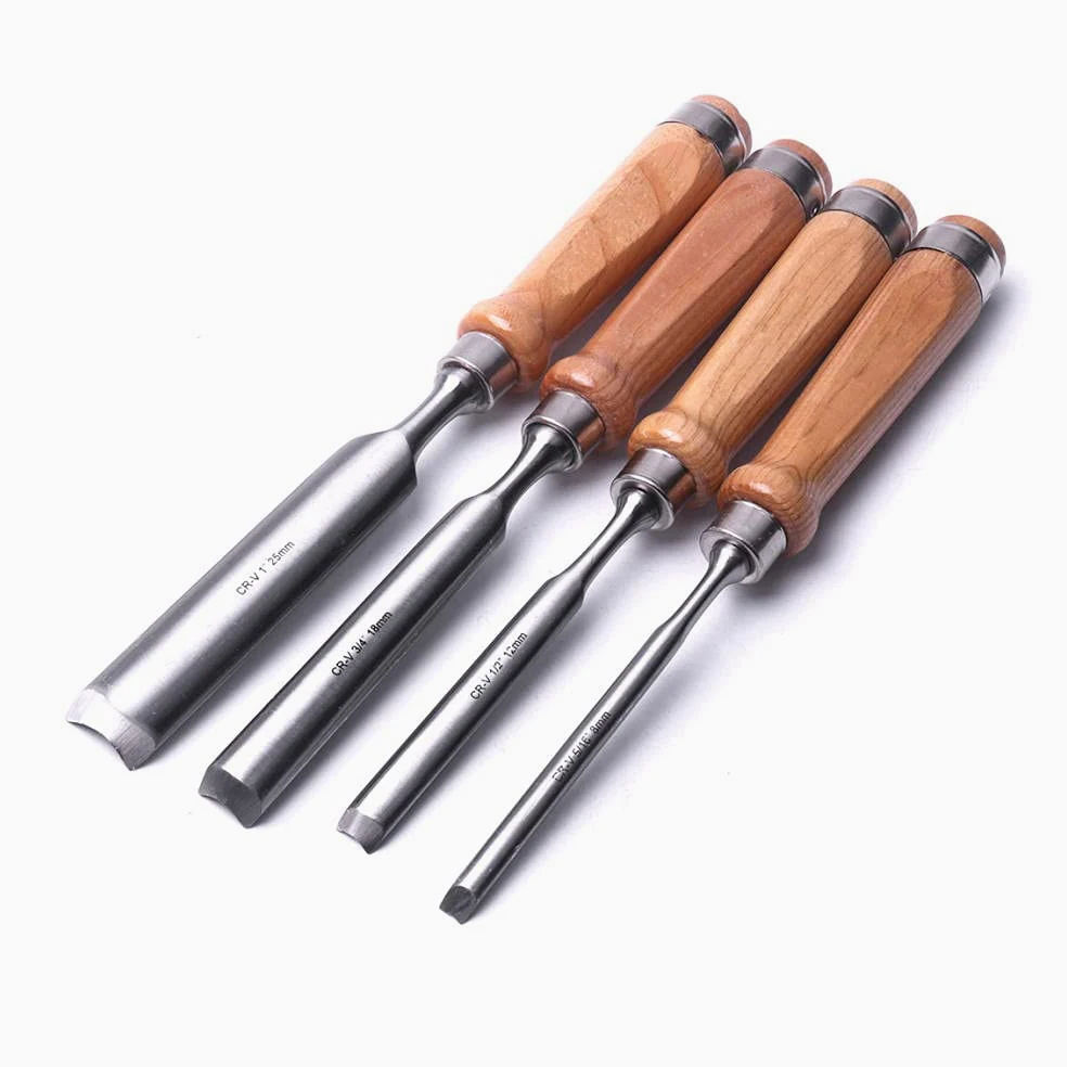 Narzędzia Rzeźbiarskie Dłuta Do Drewna Narzędzia Rzeźbiarskie Dłuto Carpenter Chrome Vanad Stal Halfound Dorningworking Ustaw Drewno Carving Dłuk Guge Tool Dłuta-18Mm.