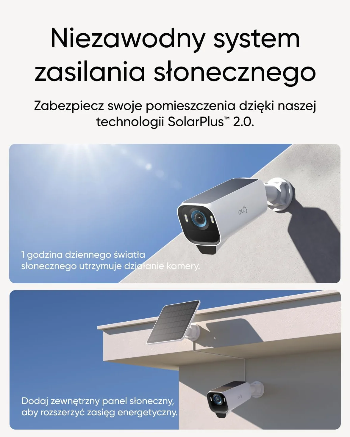 eufyCam S3 Pro zestaw 2 kamer, kamera zewnętrzna 4K z panelem słonecznym, wizja nocna MaxColor, Forever Power 2.0