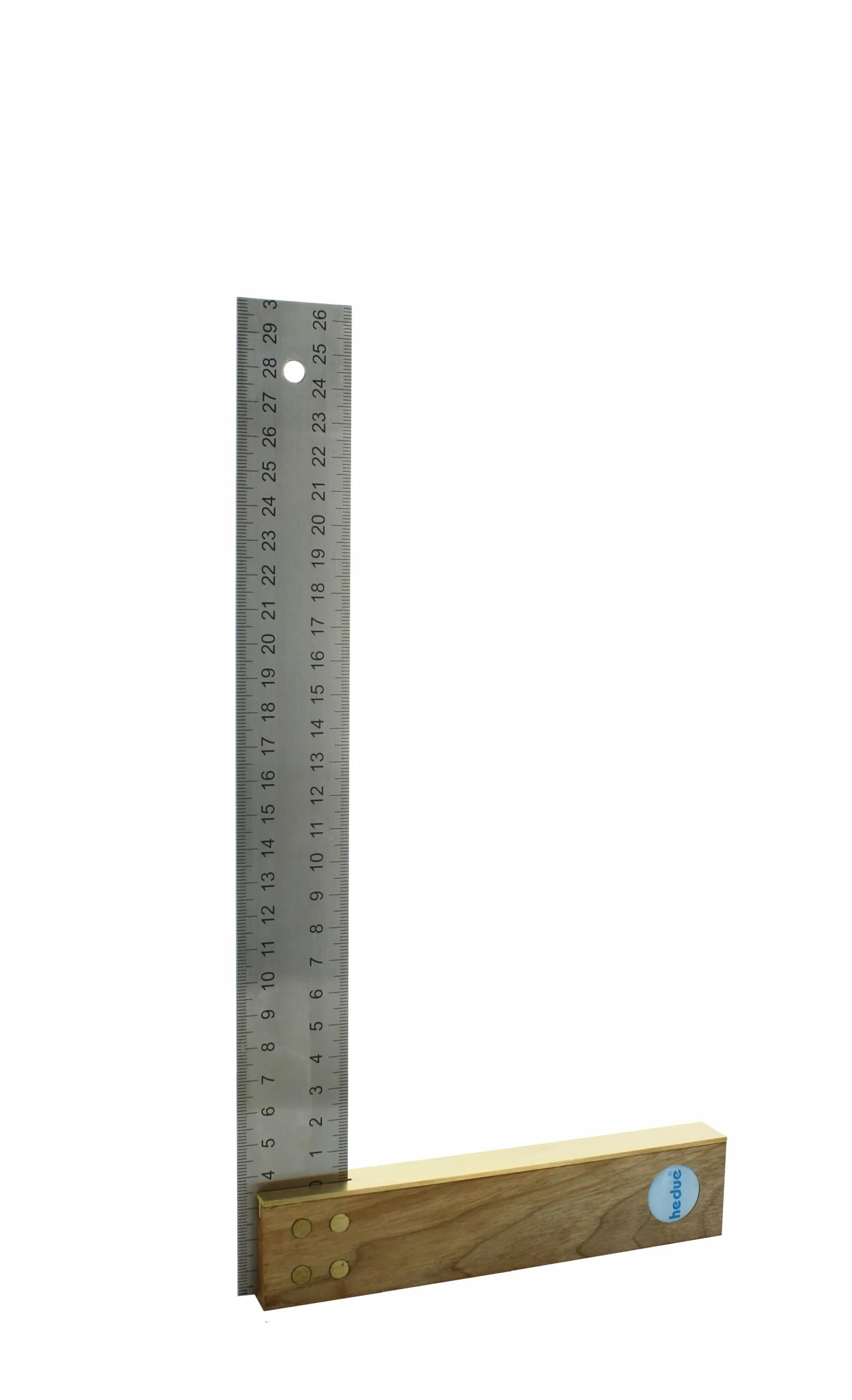 Kątownik stolarski 300 mm – kąt prosty 90 stopni, uchwyt z drewna orzechowego z nierdzewną tarczą ze stali nierdzewnej 35 mm, kąt stolarski