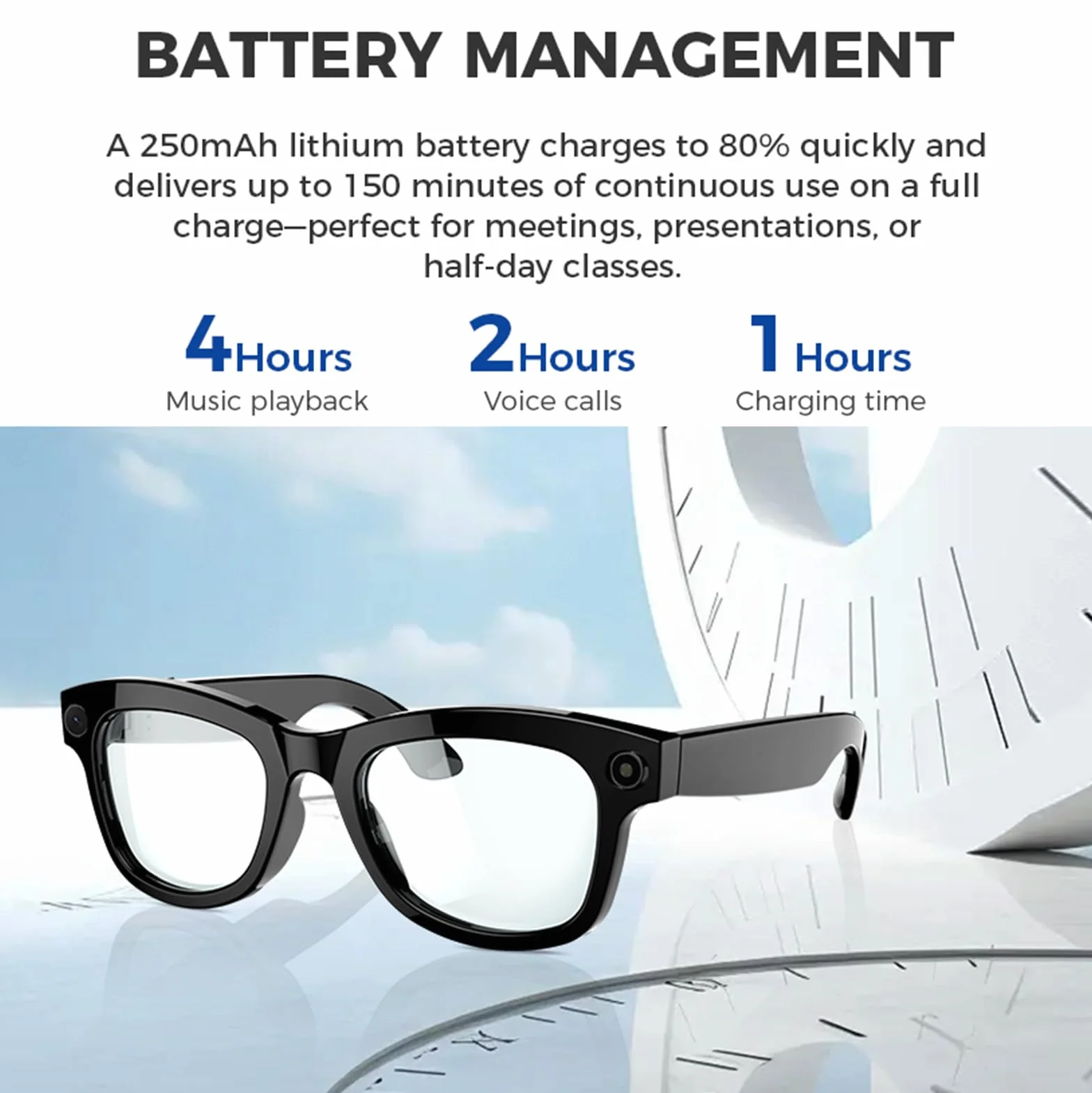 Inteligentne okulary AI z kamerą 500 W pikseli, ChatGPT, sterowaniem głosowym, Wi-Fi 4.0 + Bluetooth 5.3