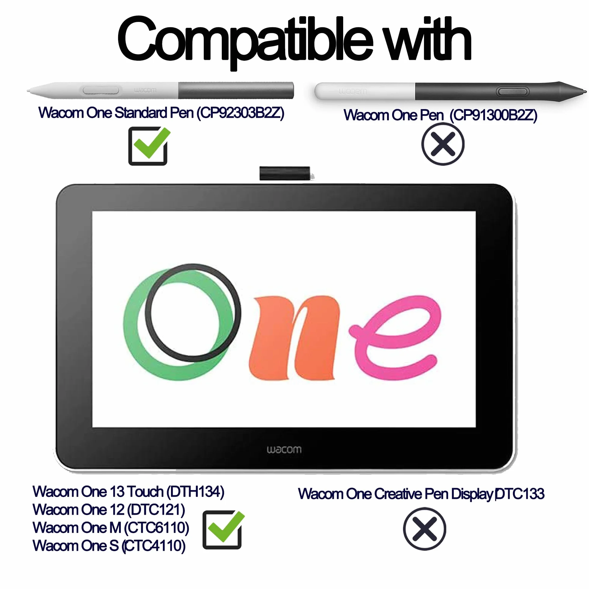 [10 sztuk] wymienne końcówki do Wacom One Standard Pen (edycja 2023) do Wacom One 13 Touch (DTH134) / Wacom One 12 (DTC121) / Wacom One M (CTC6110) / Wacom One S (‎CTC4110), Gray+Felt