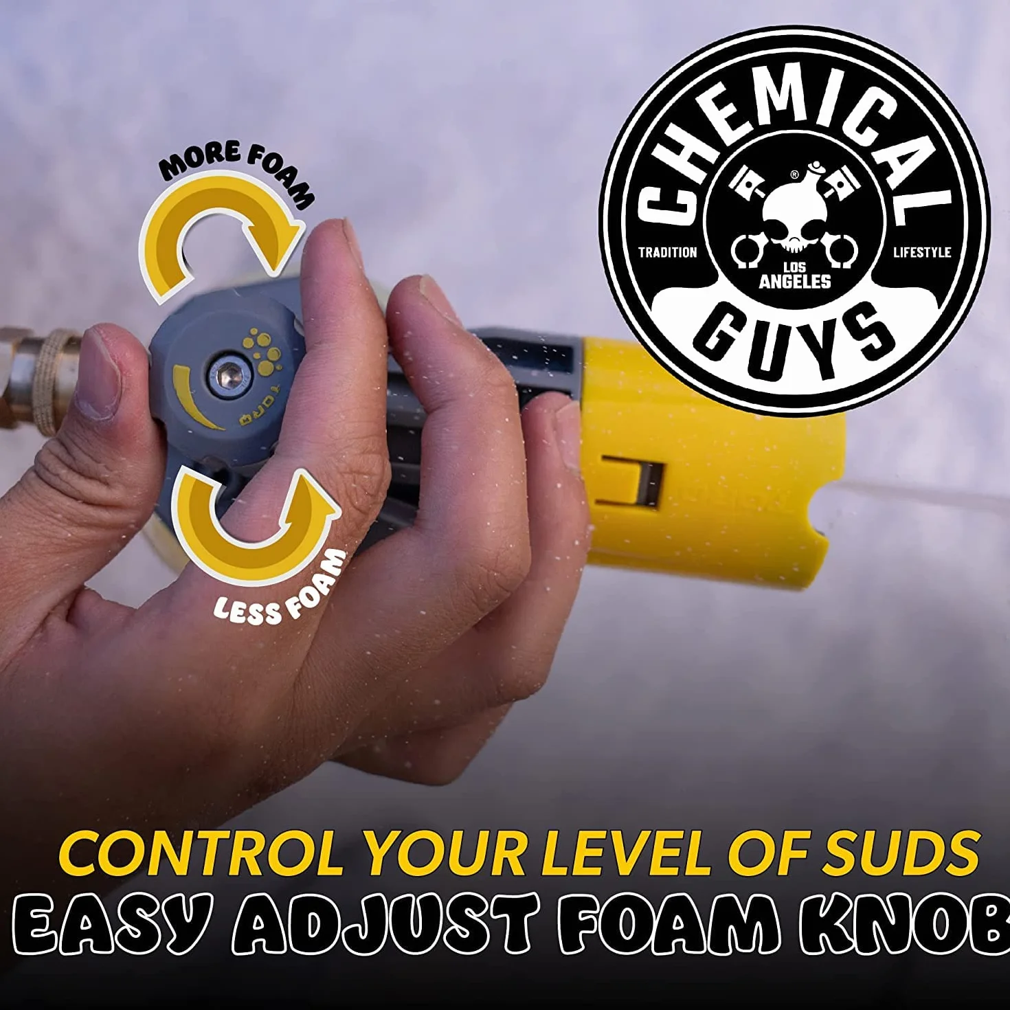Chemical Guys EQP324 Big Mouth Max Release Foam Cannon (pistolet piankowy do mycia samochodu, mycia w domu i mycia łodzi, które łączy się z myjką ciśnieniową) butelka 970 ml