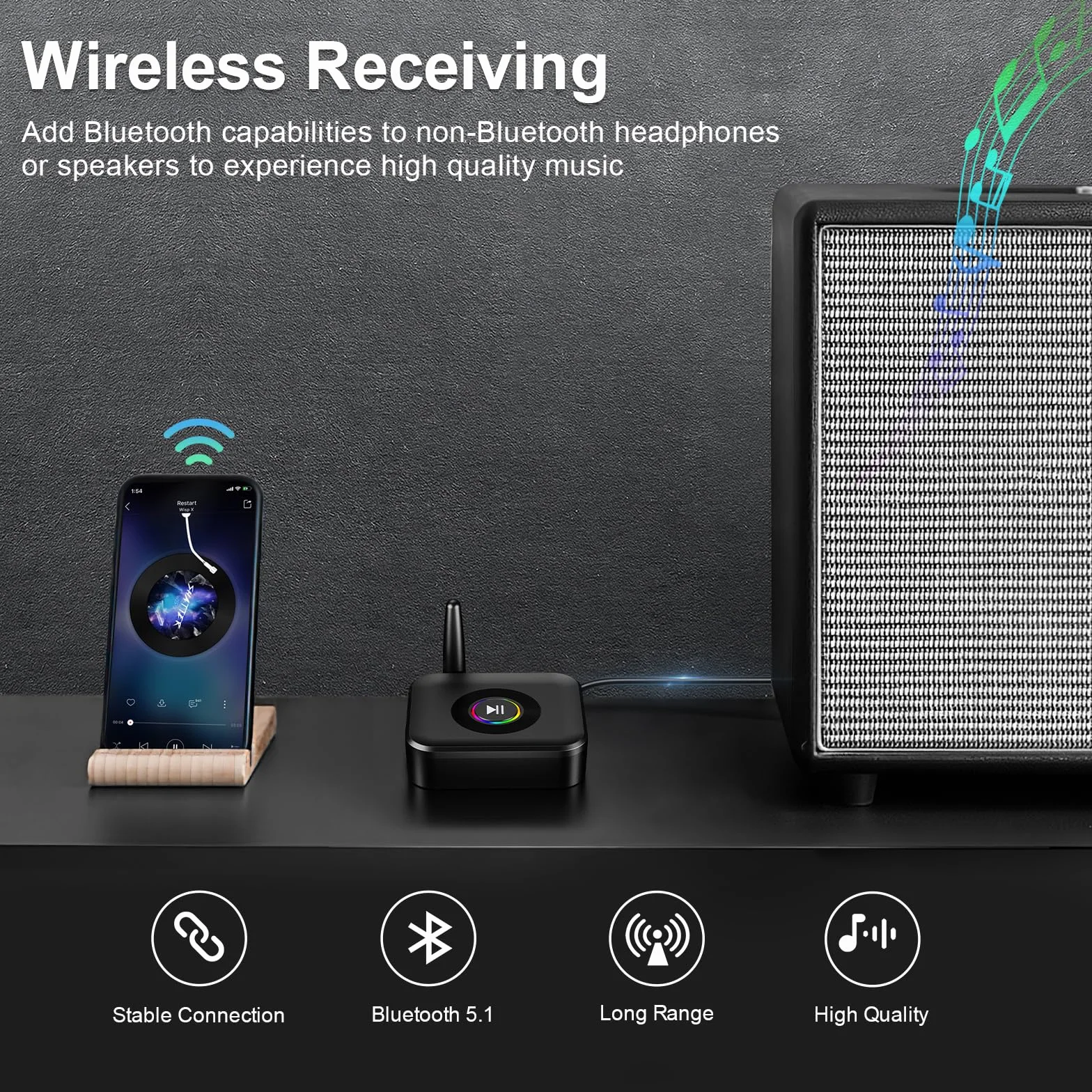 odbiornik Bluetooth 5.1, odbiornik, bezprzewodowy adapter audio 2 w 1, z optycznym koncentrycznym złączem AUX 3,5 mm RCA AUX, do samochodowego zestawu stereo, wzmacniacza