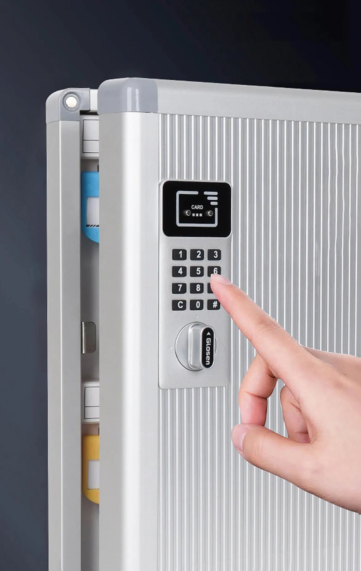 TUKA-i-AKUT TKD8651-48 Szafka na Klucze 48 Haczyków Zamek Elektroniczny Metalowa Skrzynka Montaż na Ścianie