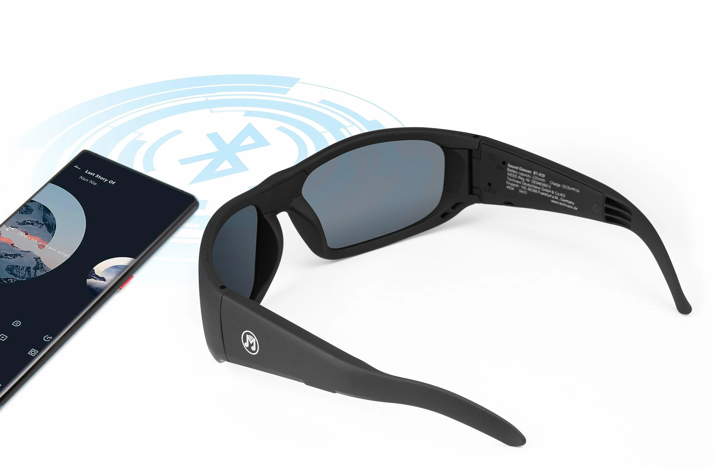 MusicMan BT-X59 bezprzewodowe okulary dźwiękowe Bluetooth otwarte ucho stereo soczewki polaryzacyjne