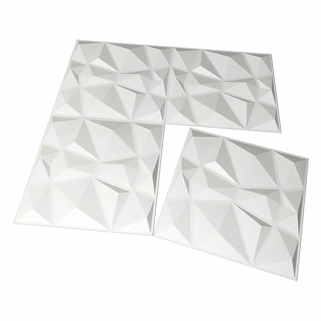Art3d panele ścienne 3D, dekoracja ściany o strukturze 3D, białe diamenty, 50 x 50 cm, 12 sztuk