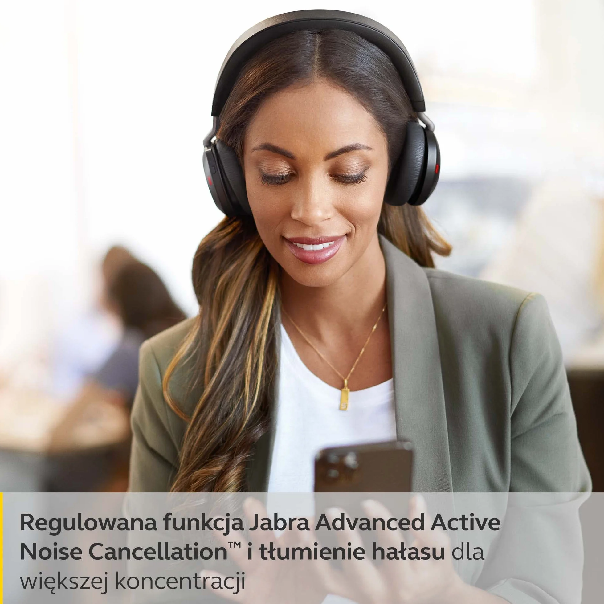 Jabra Evolve2 75 Wireless PC Headset with 8-Microphone Technology - Dual Foam Stereo Headphones with adjustable Advanced Active Noise Cancellation, USB-C Bluetooth Adapter and UC Compatibility - Black