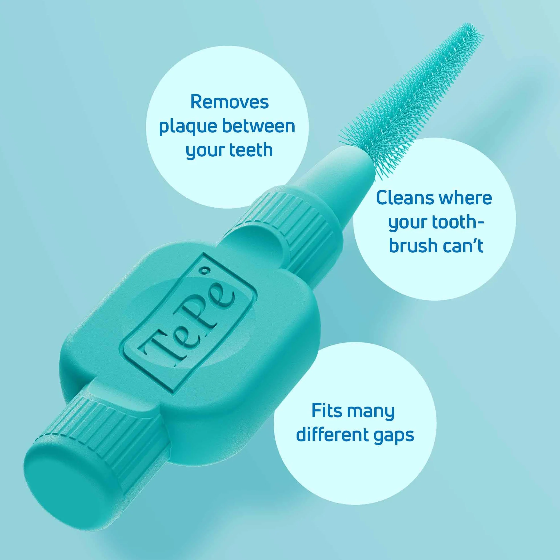 TePe EasyFit™, Turkusowy, S/M, 6 szt., usuwanie płytki nazębnej, skuteczne czyszczenie między zębami, małe do średnich przestrzeni